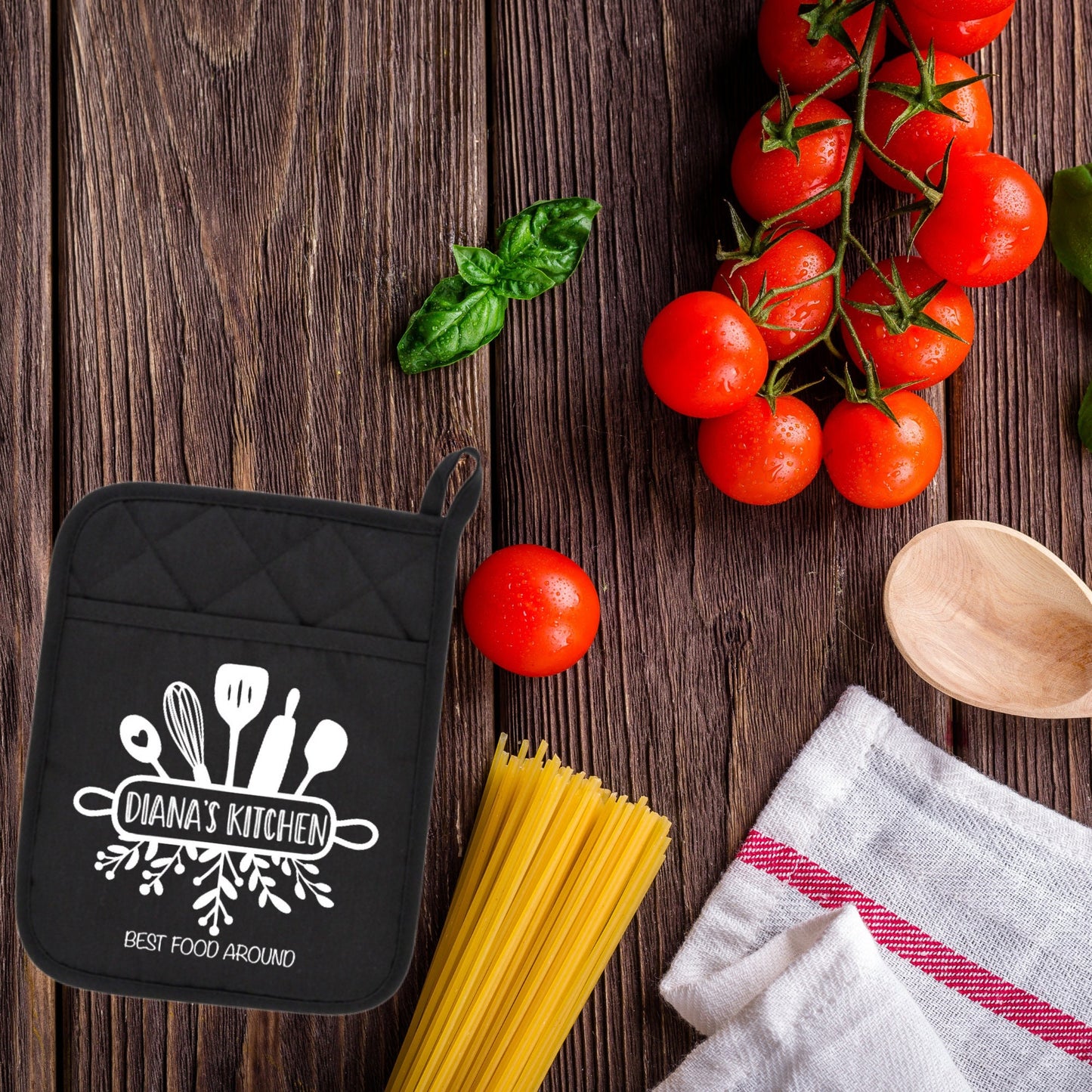 Personalized Pot Holder for Kitchen, Baking Gift Present Pocket Pot Holder