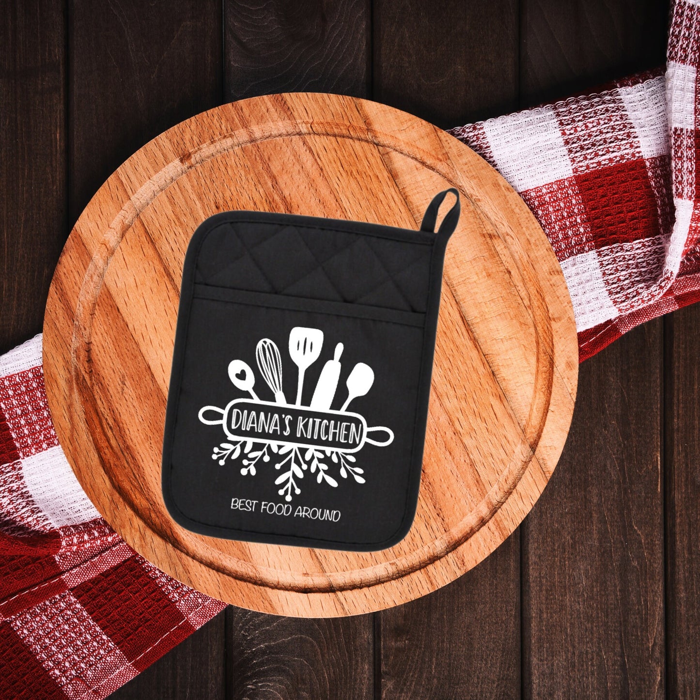 Personalized Pot Holder for Kitchen, Baking Gift Present Pocket Pot Holder
