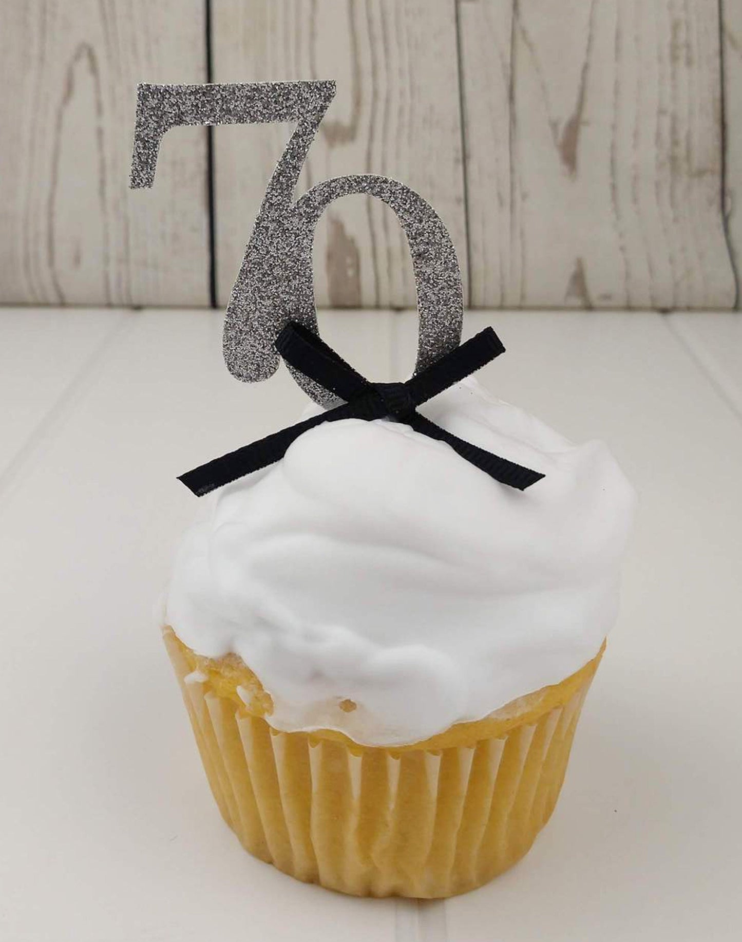 70th Birthday Cupcake Toppers, Seventy Birthday Cupcake Topper, Glitter