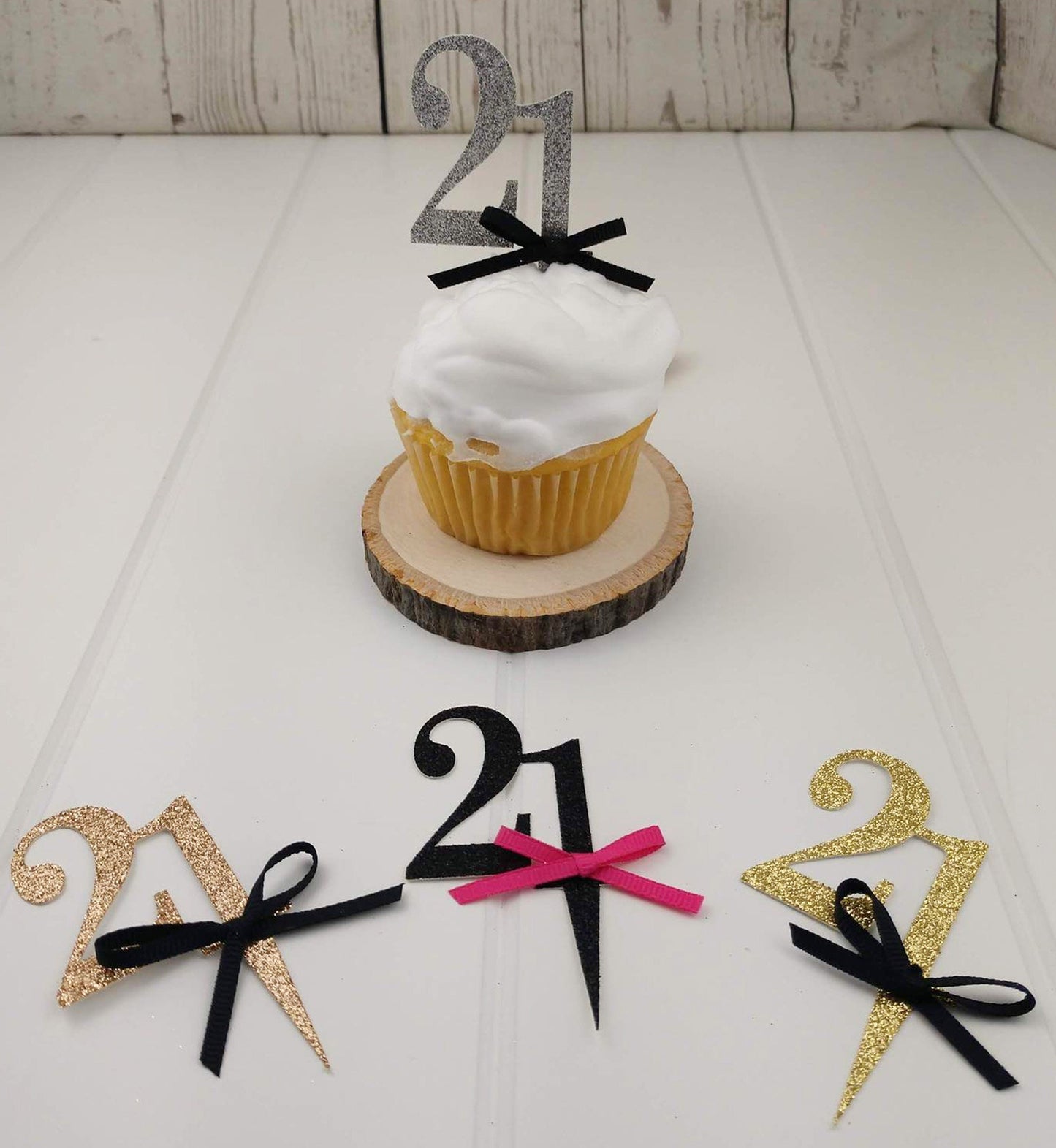 21st Birthday Cupcake Toppers, Twenty one Cupcake Topper, Glitter
