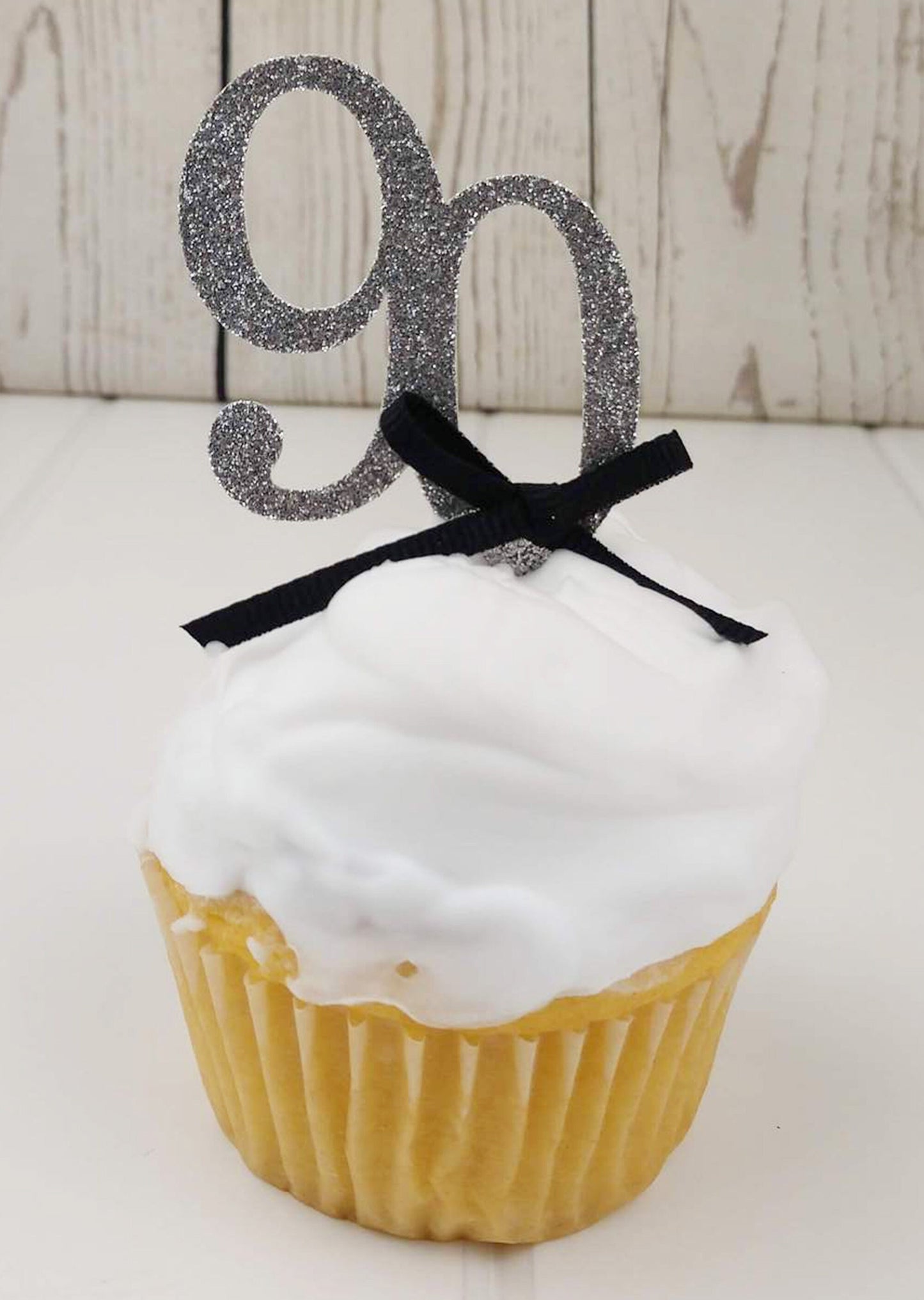 90th Birthday Cupcake Toppers, Ninety Cupcake Topper, Glitter