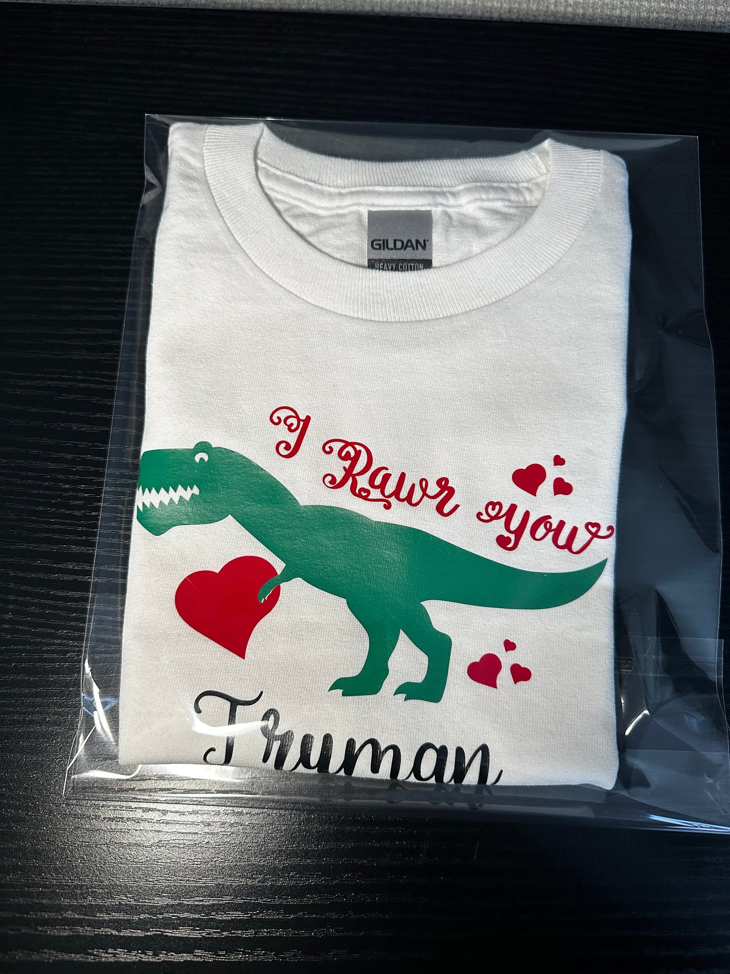 Personalized Valentine's Day Hearts Dinosaurs T-shirt Outfit Youth 2T-5T XS-XL