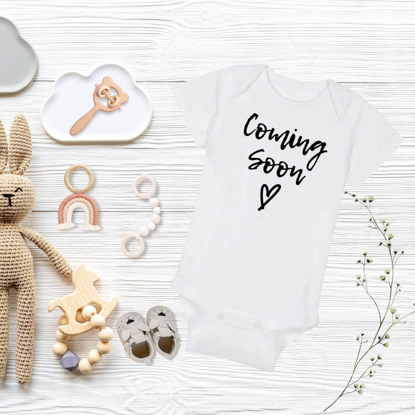 Coming Soon Pregnancy Announcement Bodysuit - Coming Soon Baby Bodysuit- Baby Name Bodysuit