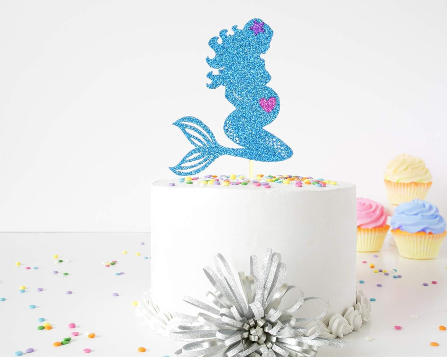 Pregnant Mermaid Baby Shower Cake Topper, Under the Sea Baby Shower Theme