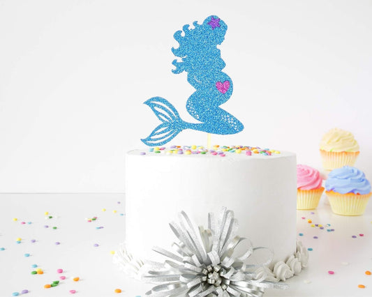 Pregnant Mermaid Baby Shower Cake Topper, Under the Sea Baby Shower Theme