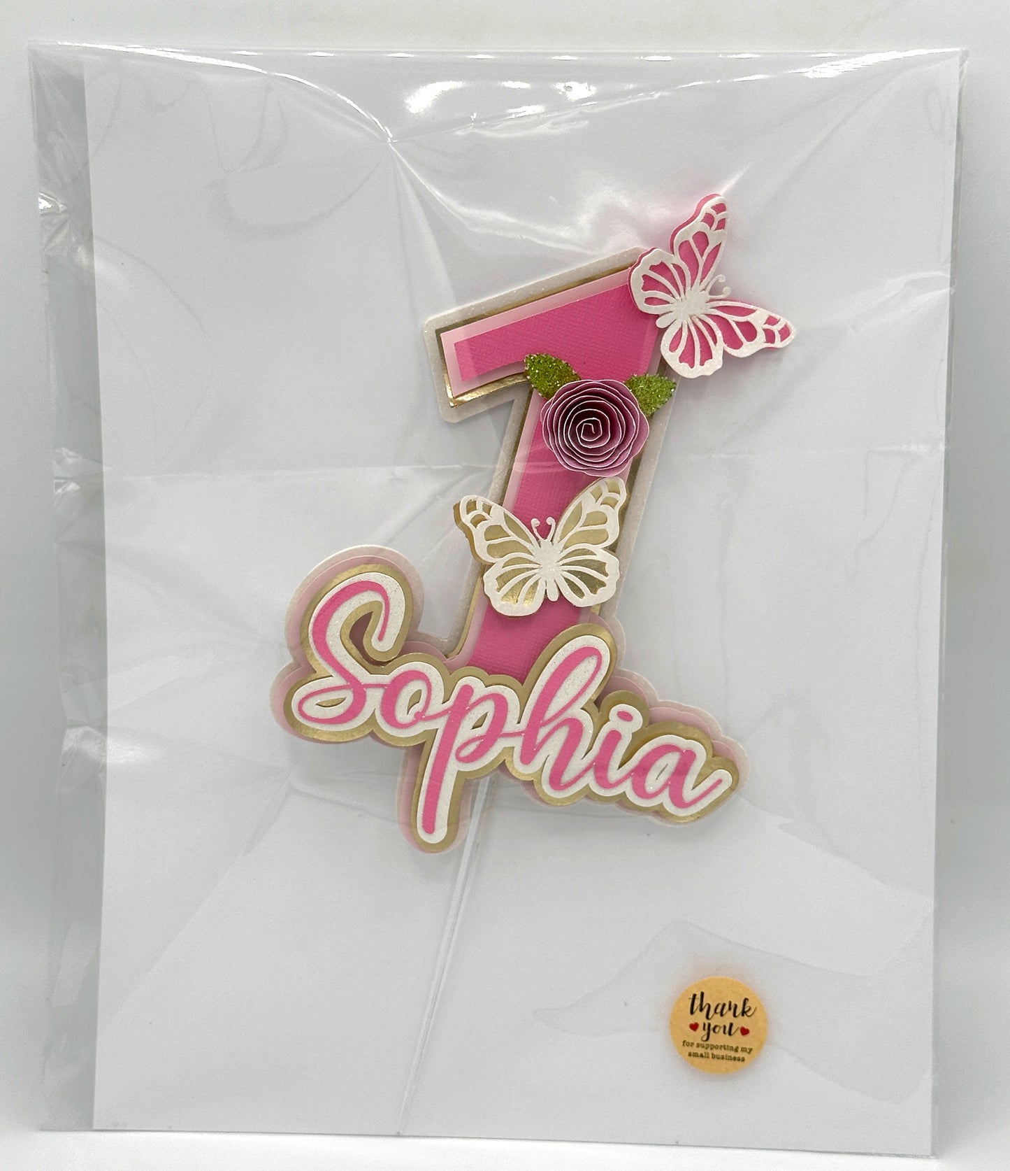 3D Custom Number Birthday Cake Topper, Floral Butterfly 3D Name and Age Birthday cake, Personalized cake topper, Custom Cake Topper