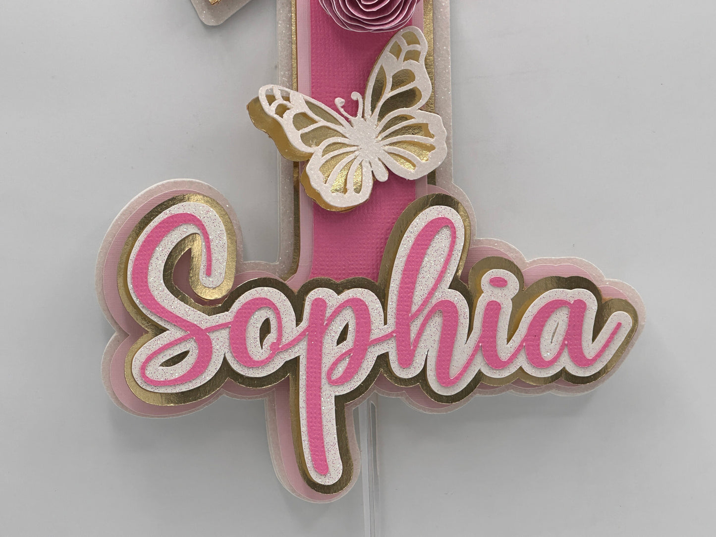 3D Custom Number Birthday Cake Topper, Floral Butterfly 3D Name and Age Birthday cake, Personalized cake topper, Custom Cake Topper