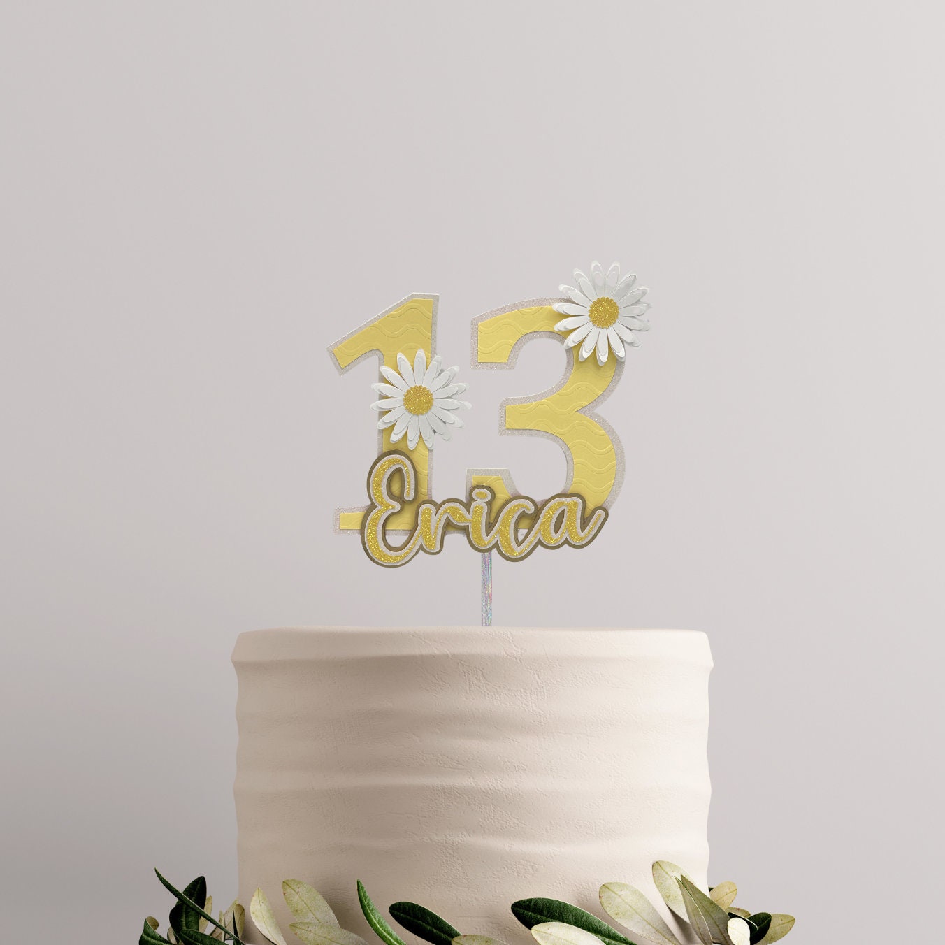 Any Name Age Custom 3D Daisy Cake Topper