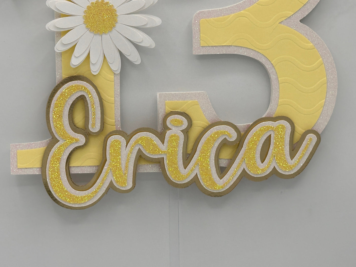 Any Name Age Custom 3D Daisy Cake Topper