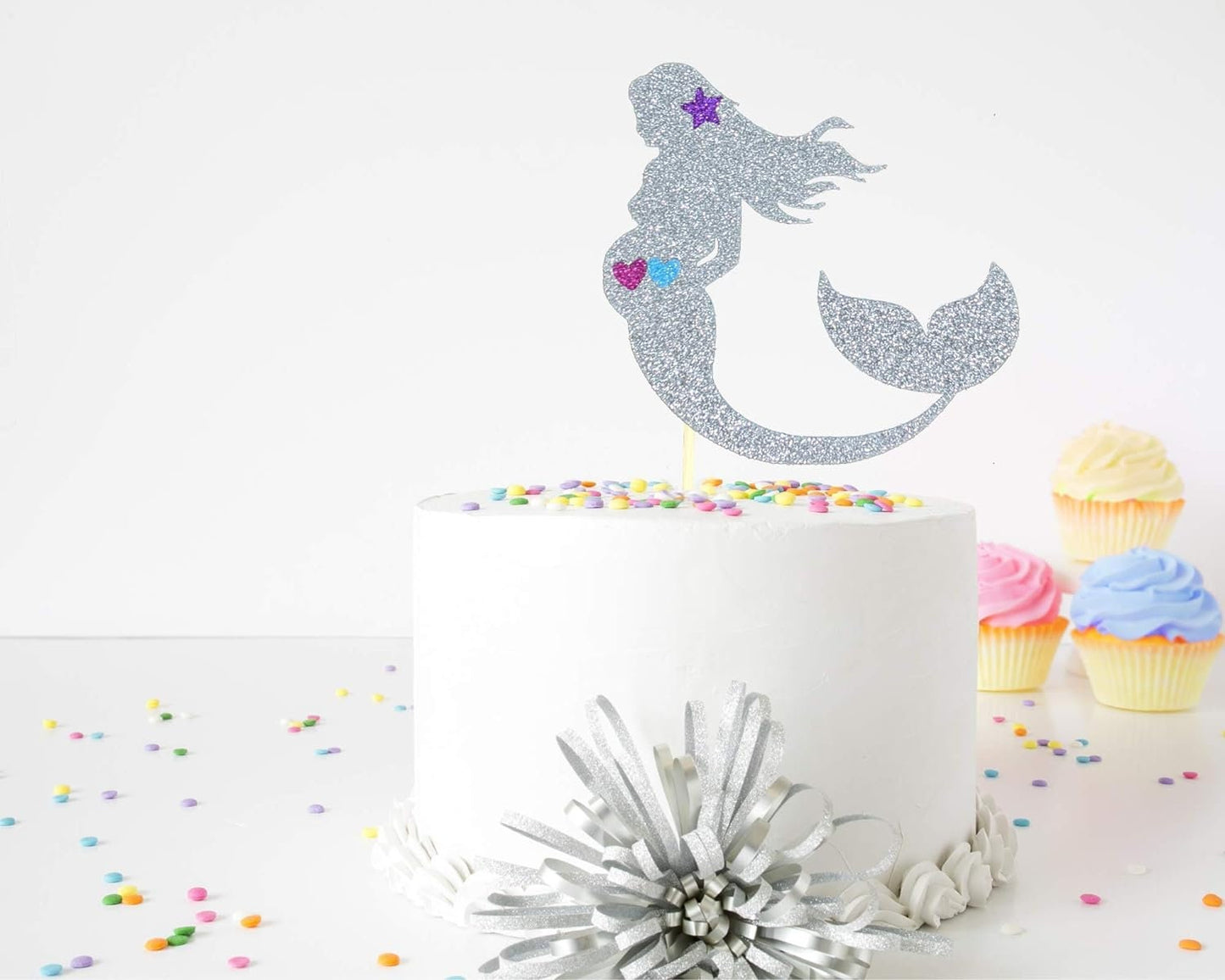 Twin Pregnant Mermaid Baby Shower Cake Topper, Under the Sea Baby Shower Theme