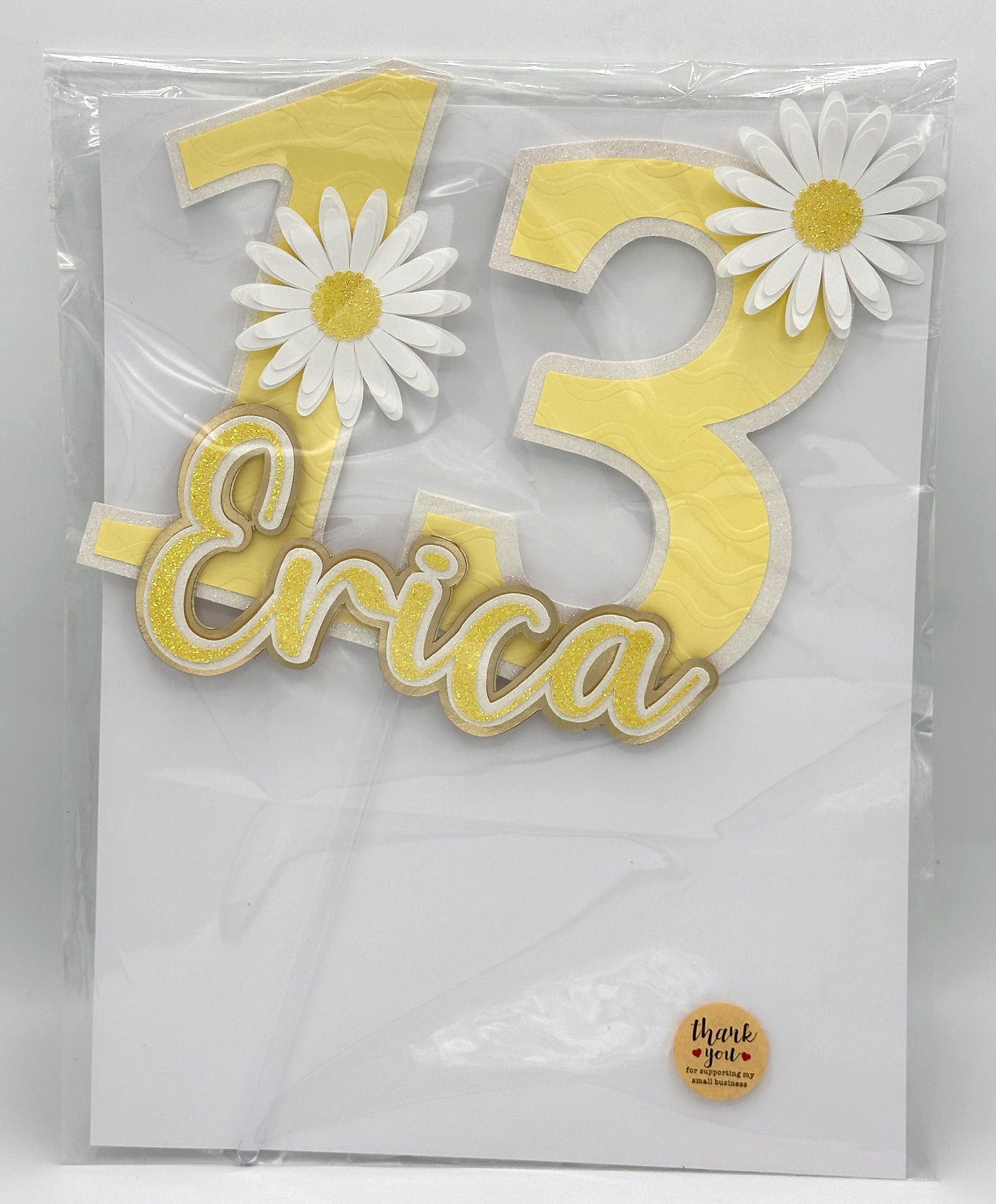 Any Name Age Custom 3D Daisy Cake Topper