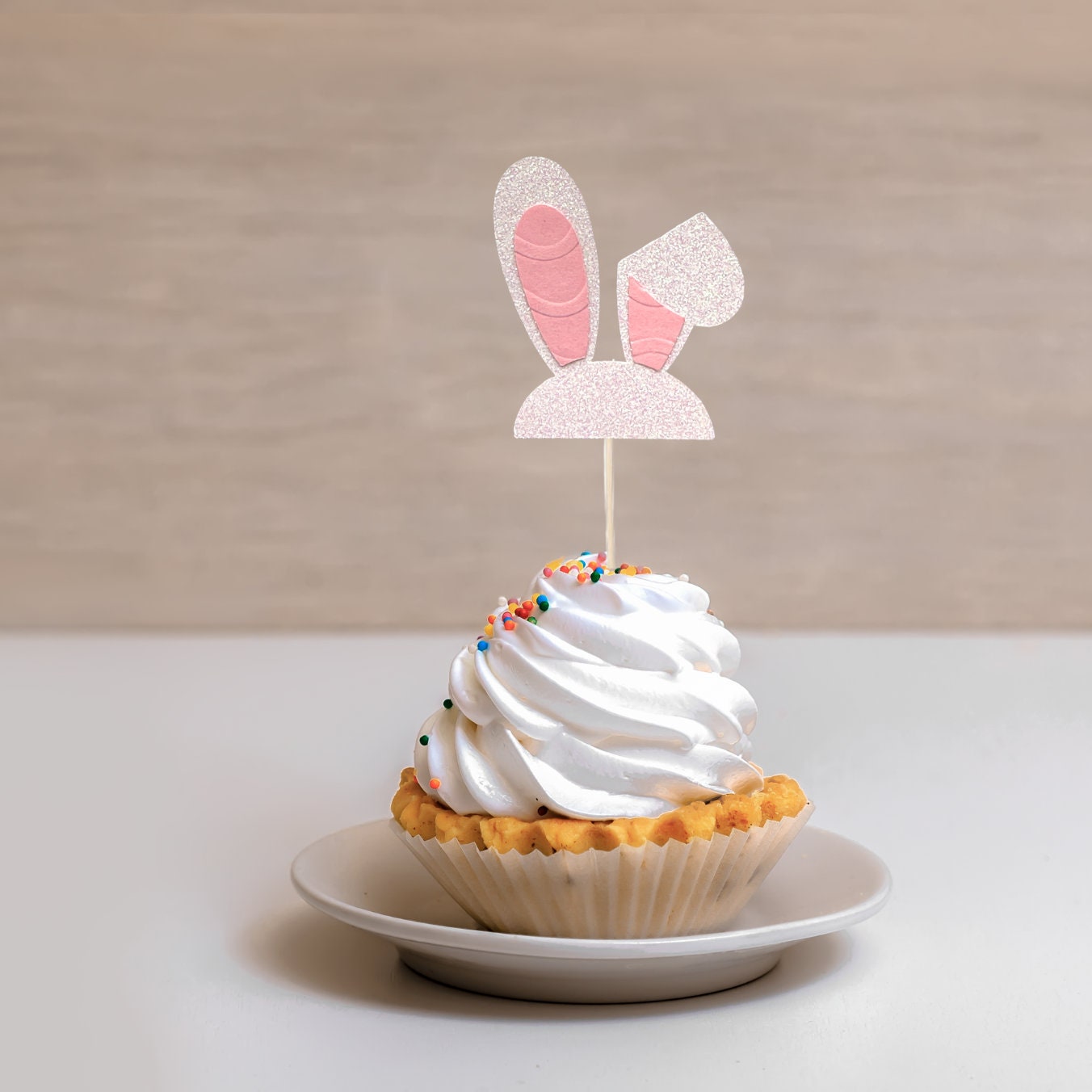 Easter Bunny Ears Cupcake Toppers, Gender Reveal, Birthday, Easter, Baby Shower