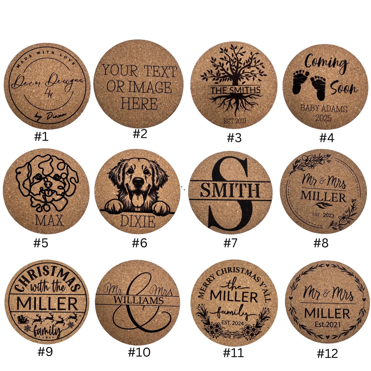 Personalized Pregnancy Announcement Cork Coasters