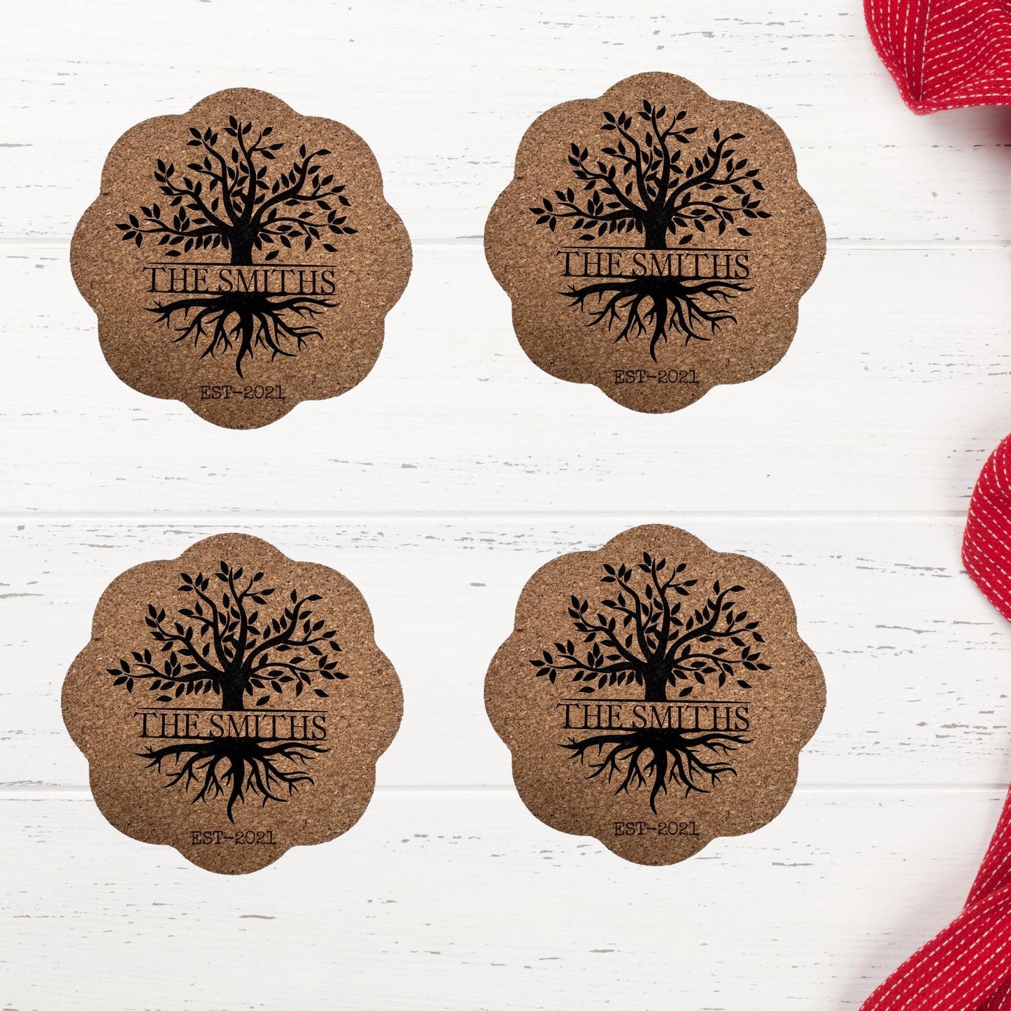 Personalized Cork Coasters, Custom Cork Coasters, Family Tree Coasters, Personalized your own design Coasters