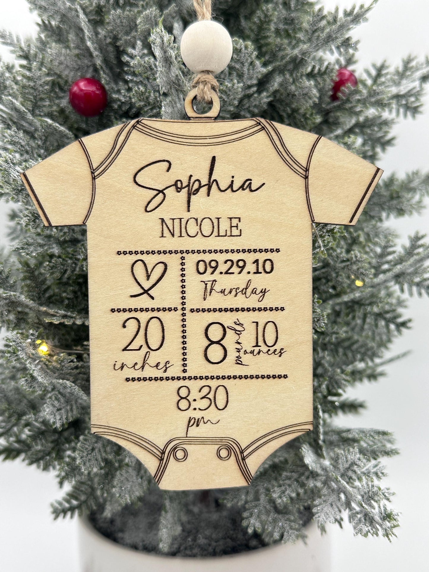 Baby keepsake Christmas ornament, baby’s First Christmas ornament, birth stats ornament, personalized ornament