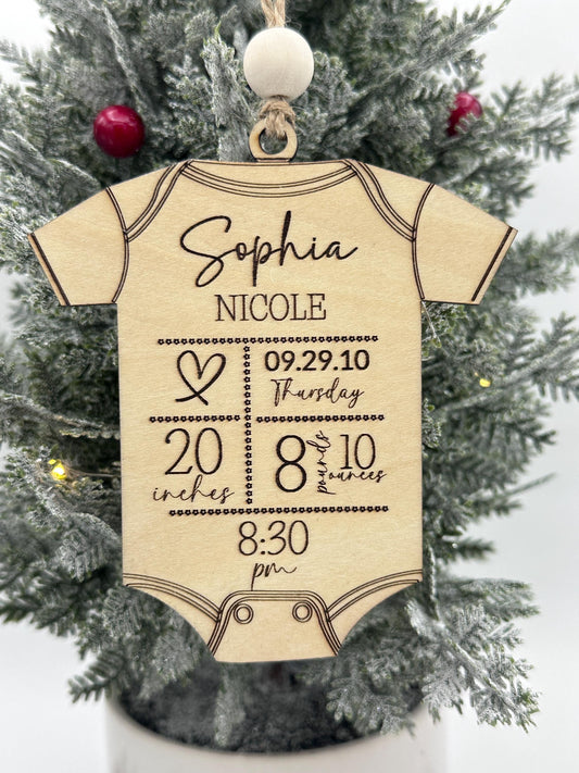 Baby keepsake Christmas ornament, baby’s First Christmas ornament, birth stats ornament, personalized ornament