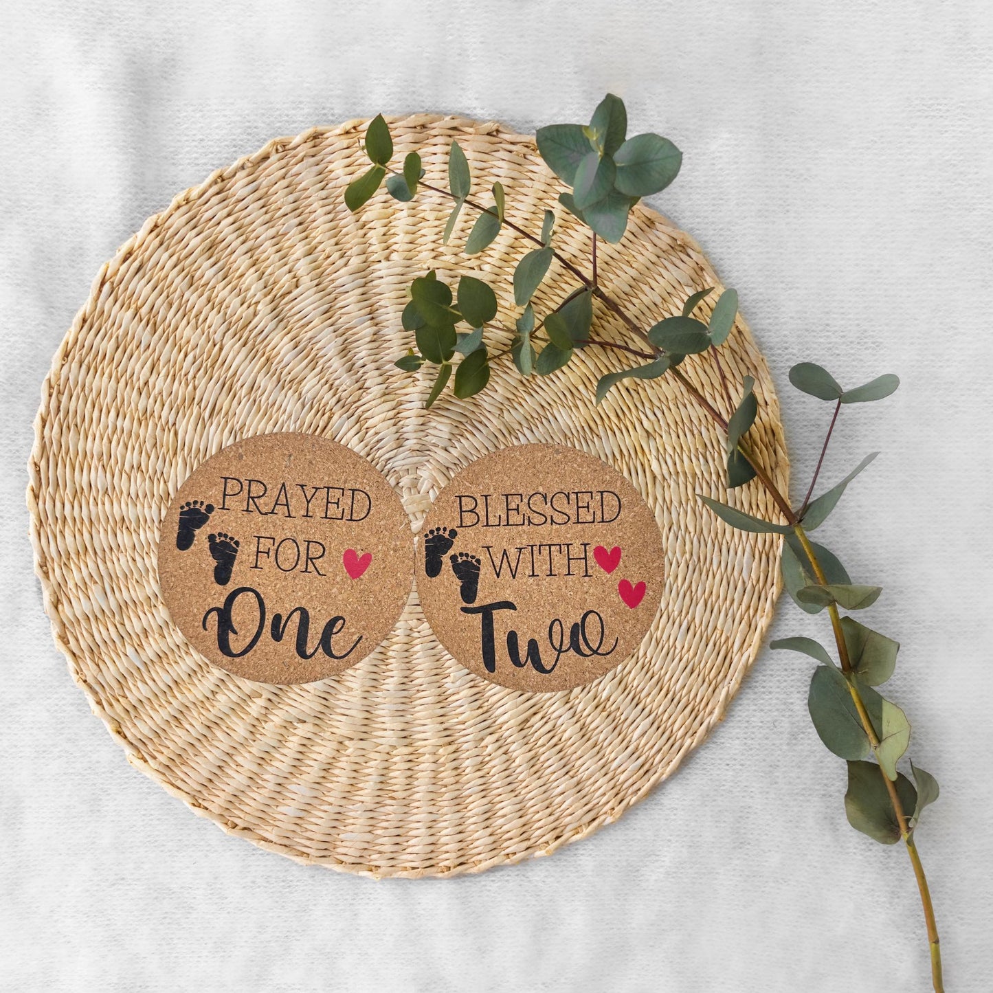 Personalized Pregnancy Announcement Cork Coasters