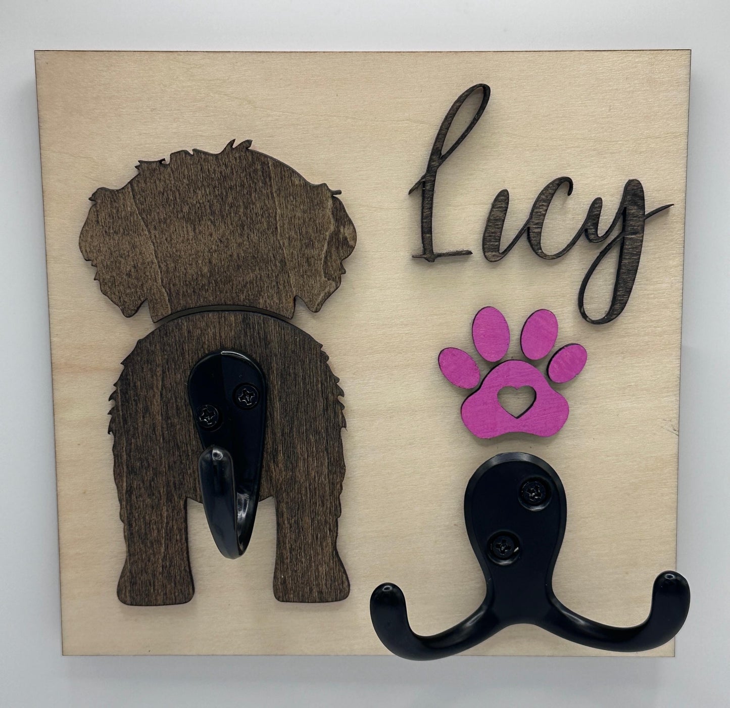 Personalized Dog Leash Holder, Custom Dog Butt Leash Holder, Dog Paw Print Leash Holder, Dog Lover Gift, Housewarming Pet Gift, Dog Gift