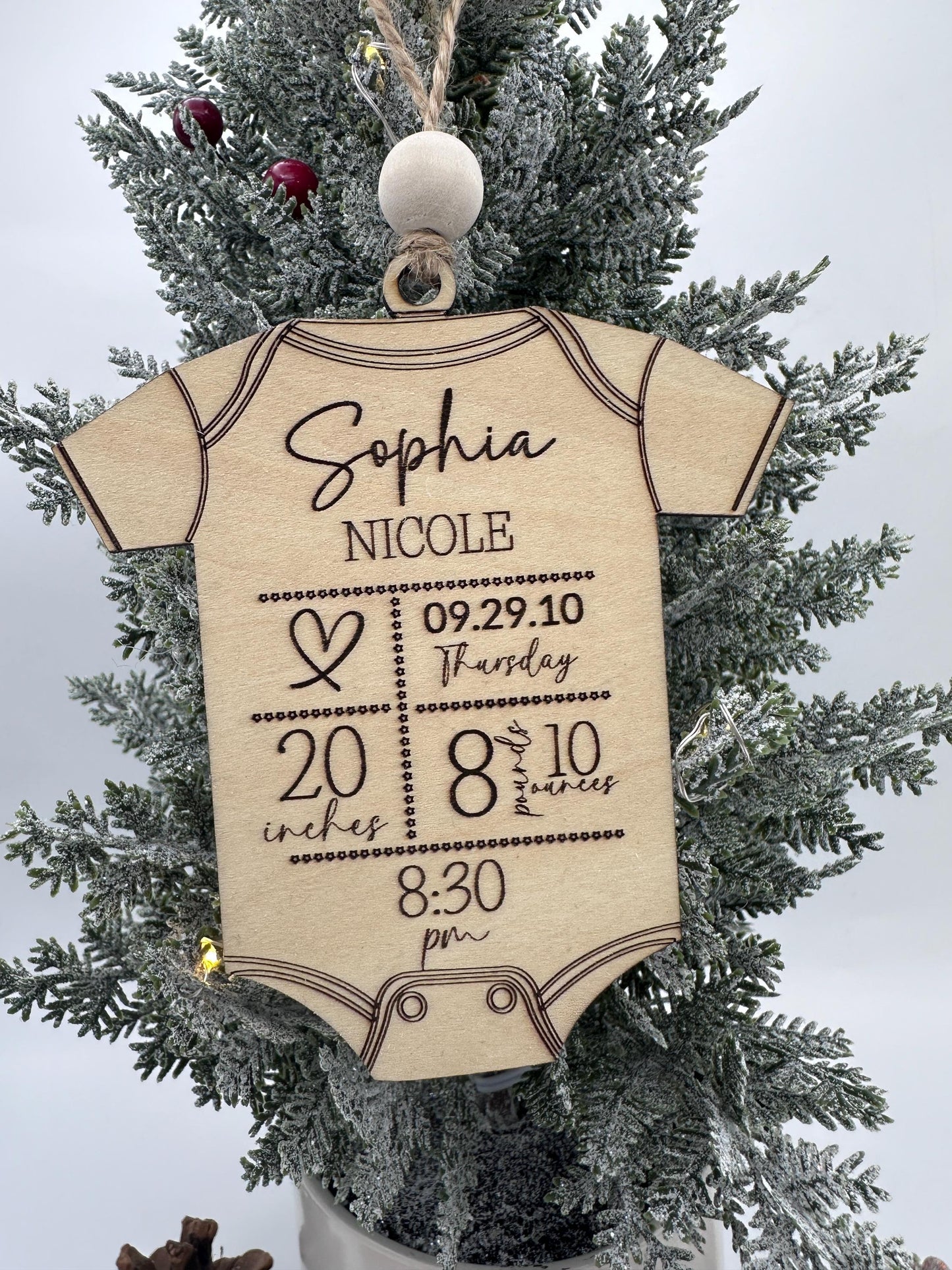 Baby keepsake Christmas ornament, baby’s First Christmas ornament, birth stats ornament, personalized ornament