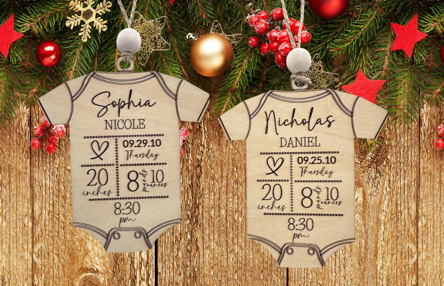Baby keepsake Christmas ornament, baby’s First Christmas ornament, birth stats ornament, personalized ornament