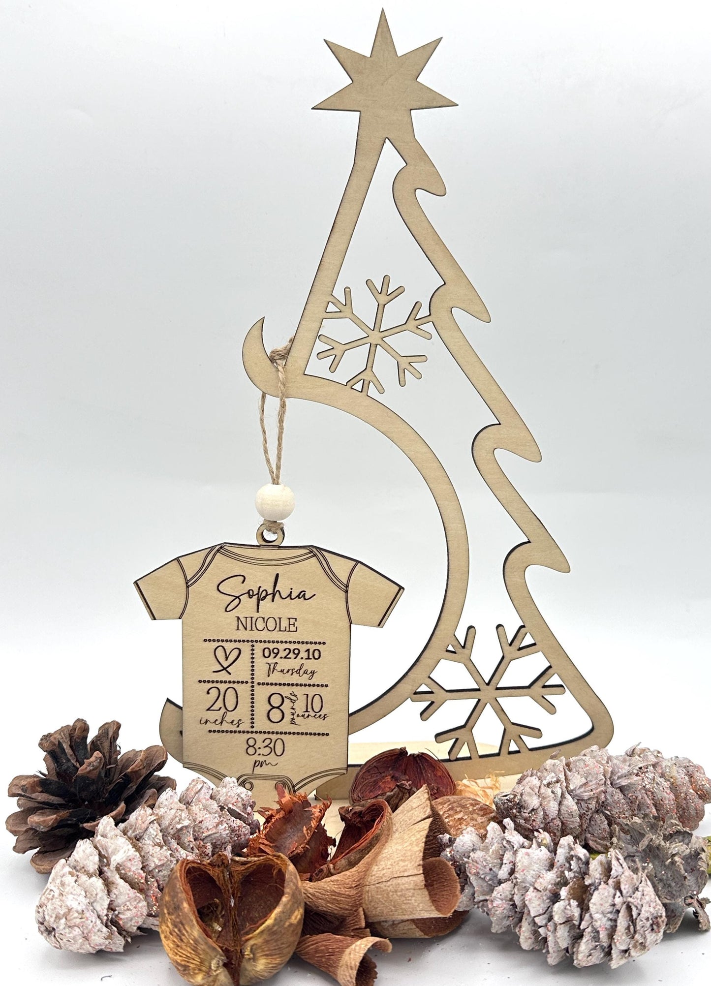 Baby keepsake Christmas ornament, baby’s First Christmas ornament, birth stats ornament, personalized ornament