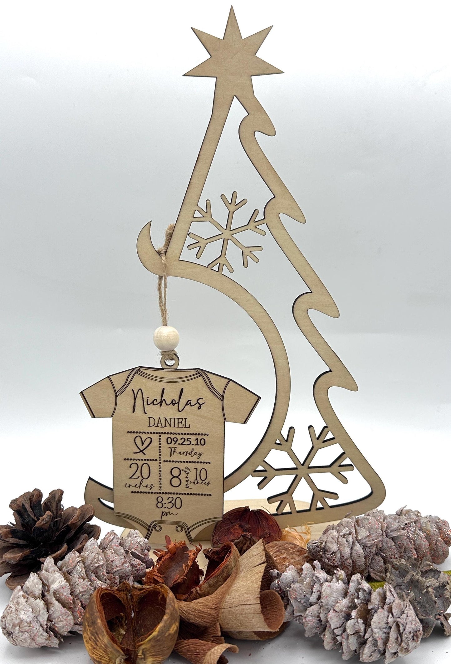 Baby keepsake Christmas ornament, baby’s First Christmas ornament, birth stats ornament, personalized ornament