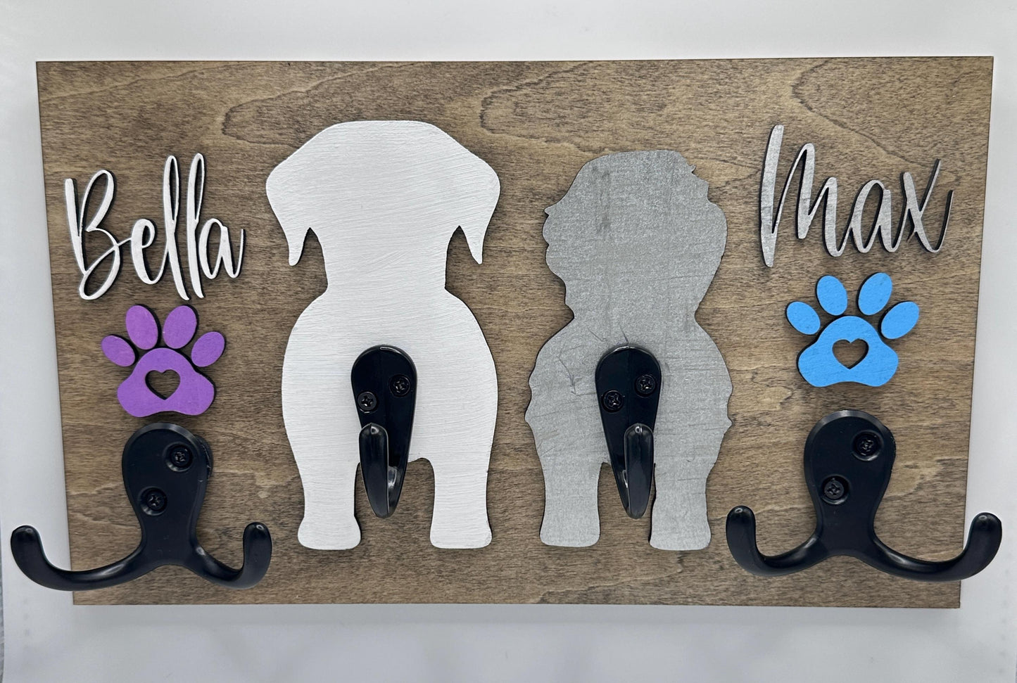 Personalized Dog Leash Holder, Custom Dog Butt Leash Holder, Dog Paw Print Leash Holder, Dog Lover Gift, Housewarming Pet Gift, Dog Gift