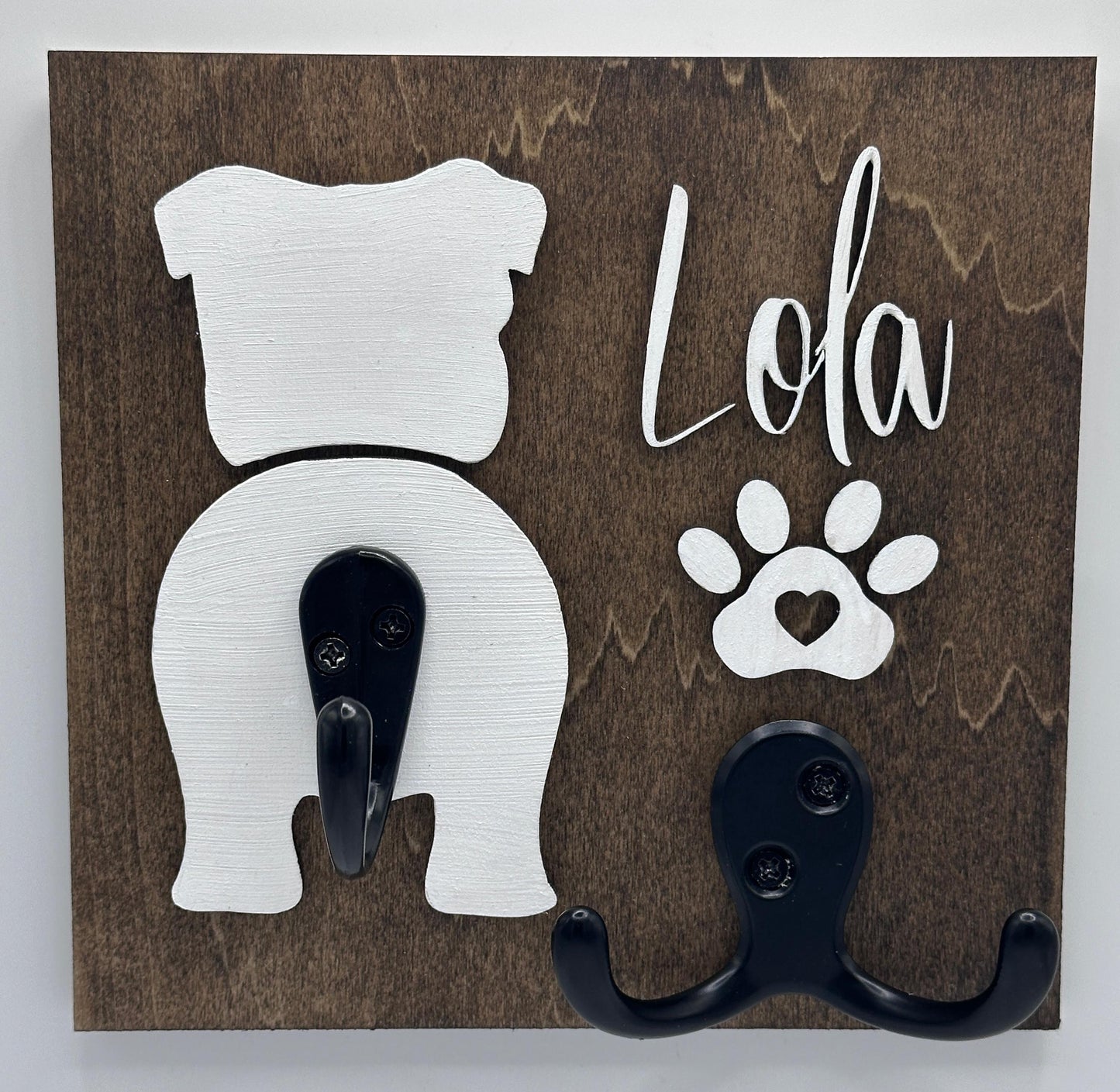 Personalized Dog Leash Holder, Custom Dog Butt Leash Holder, Dog Paw Print Leash Holder, Dog Lover Gift, Housewarming Pet Gift, Dog Gift