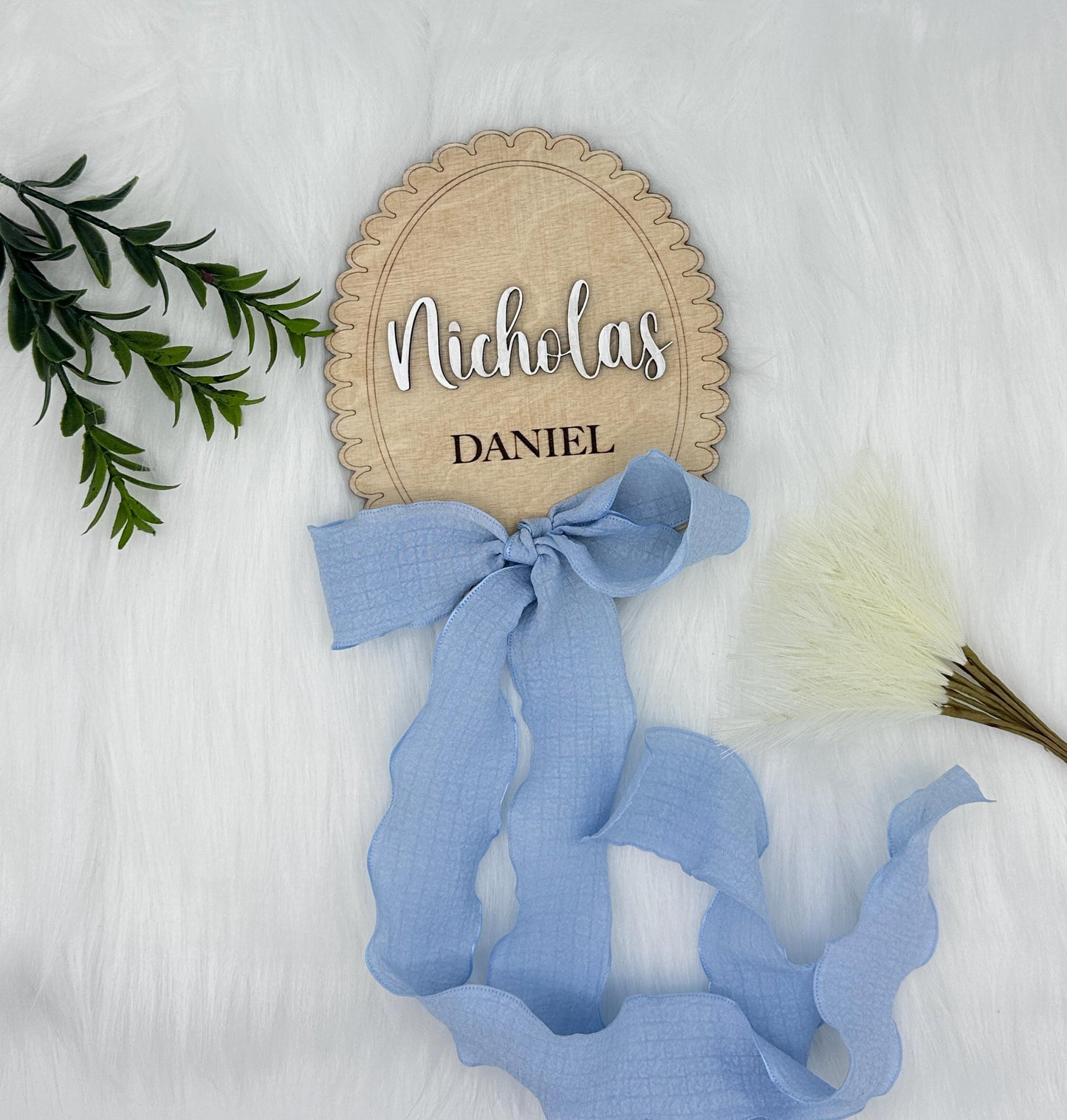 Wooden Lace Ribbon Bow Interchangeable Milestone Cards, Baby Monthly Milestone Marker, Personalize Custom Name, Nursery, Baby Shower Gift