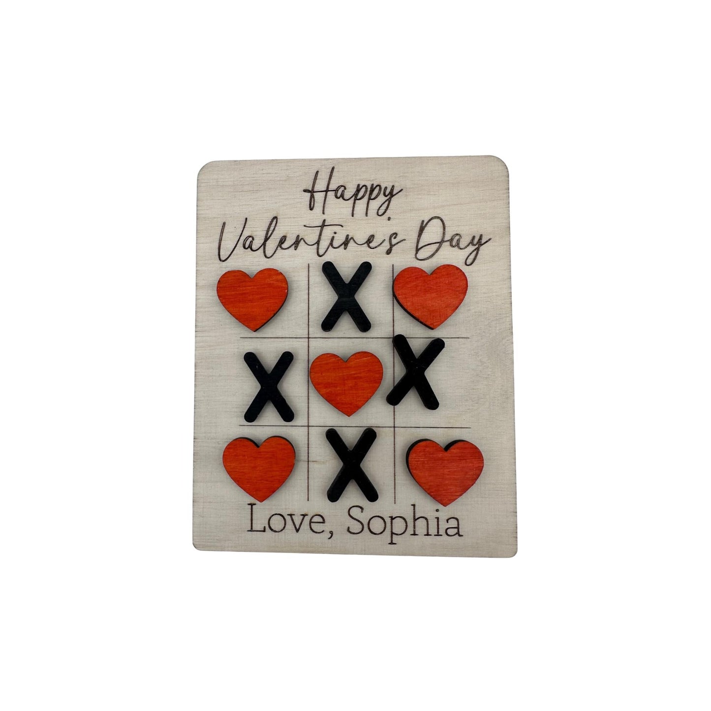 Tic Tac Toe Valentine's Day Cards, Personalized Valentine's Day Gifts, School Valentines, Gifts for Kids (Set of 6)