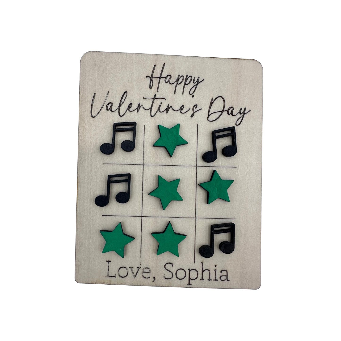 Tic Tac Toe Valentine's Day Cards, Personalized Valentine's Day Gifts, School Valentines, Gifts for Kids (Set of 6)