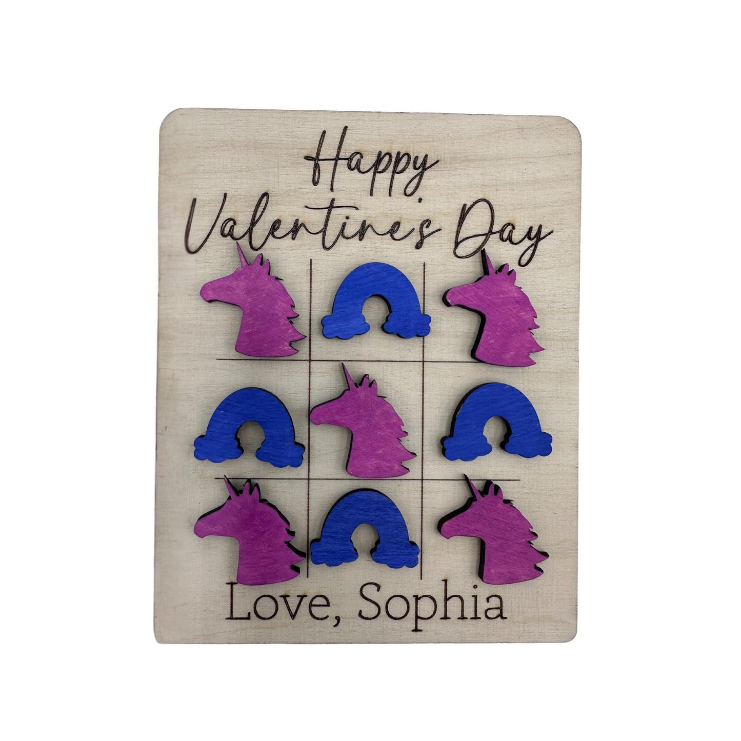 Tic Tac Toe Valentine's Day Cards, Personalized Valentine's Day Gifts, School Valentines, Gifts for Kids (Set of 6)