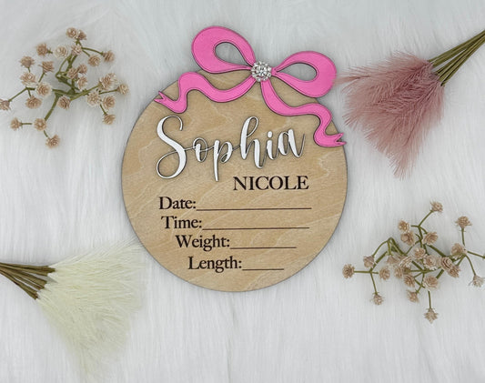Personalized Baby Birth Announcement Stat Sign