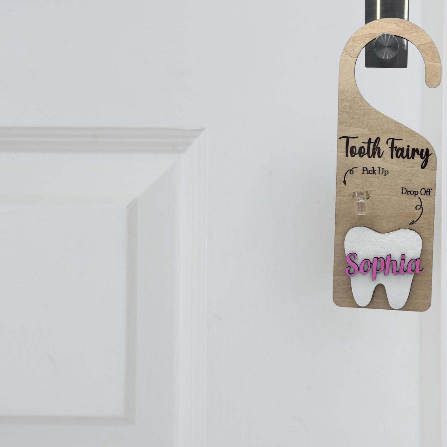 Personalized Tooth Fairy Pickup Dropoff Door Hanger, Gift for Kid