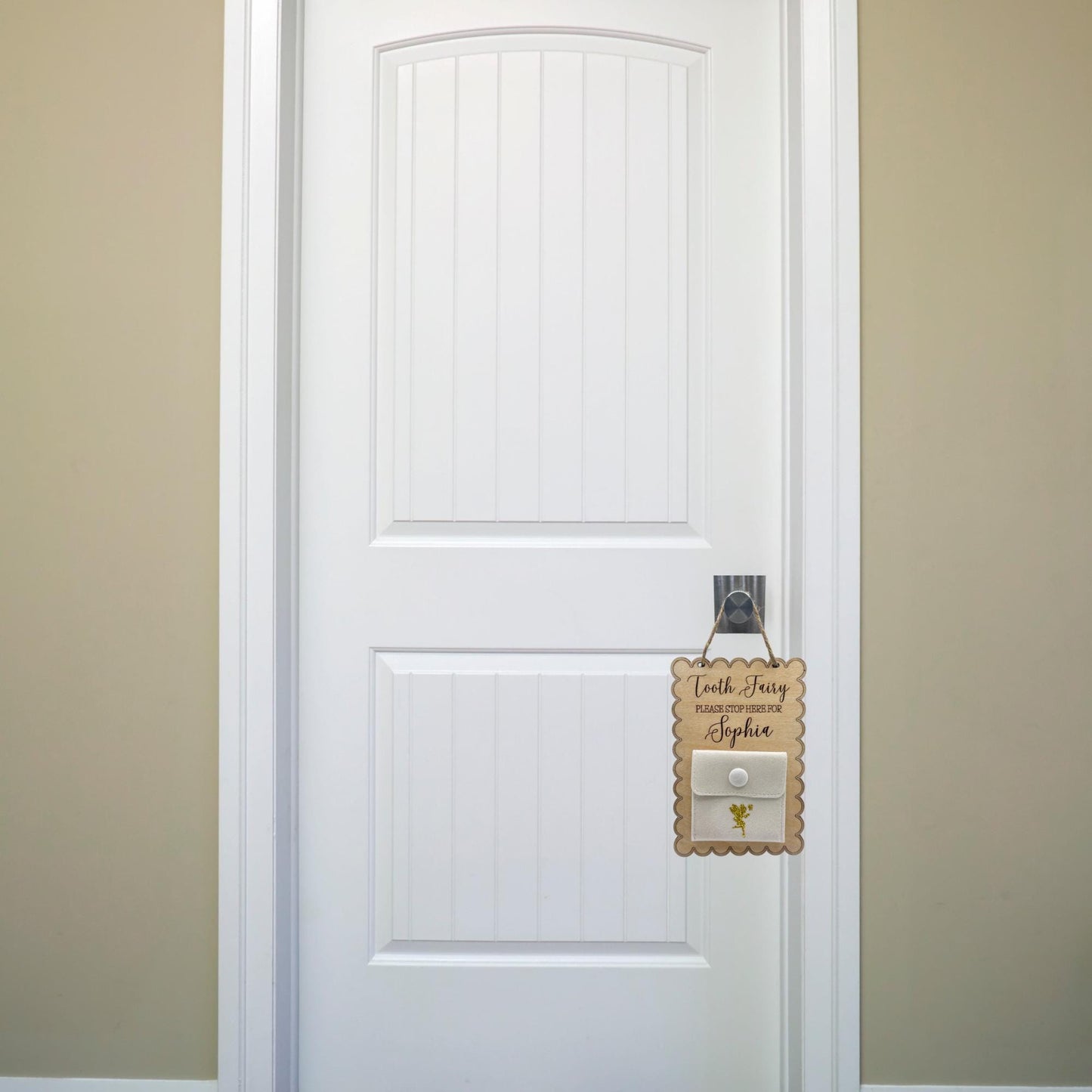 Custom Tooth Fairy Door Hanger, Pillow Pouch for Kids, Personalized My First Tooth Gift