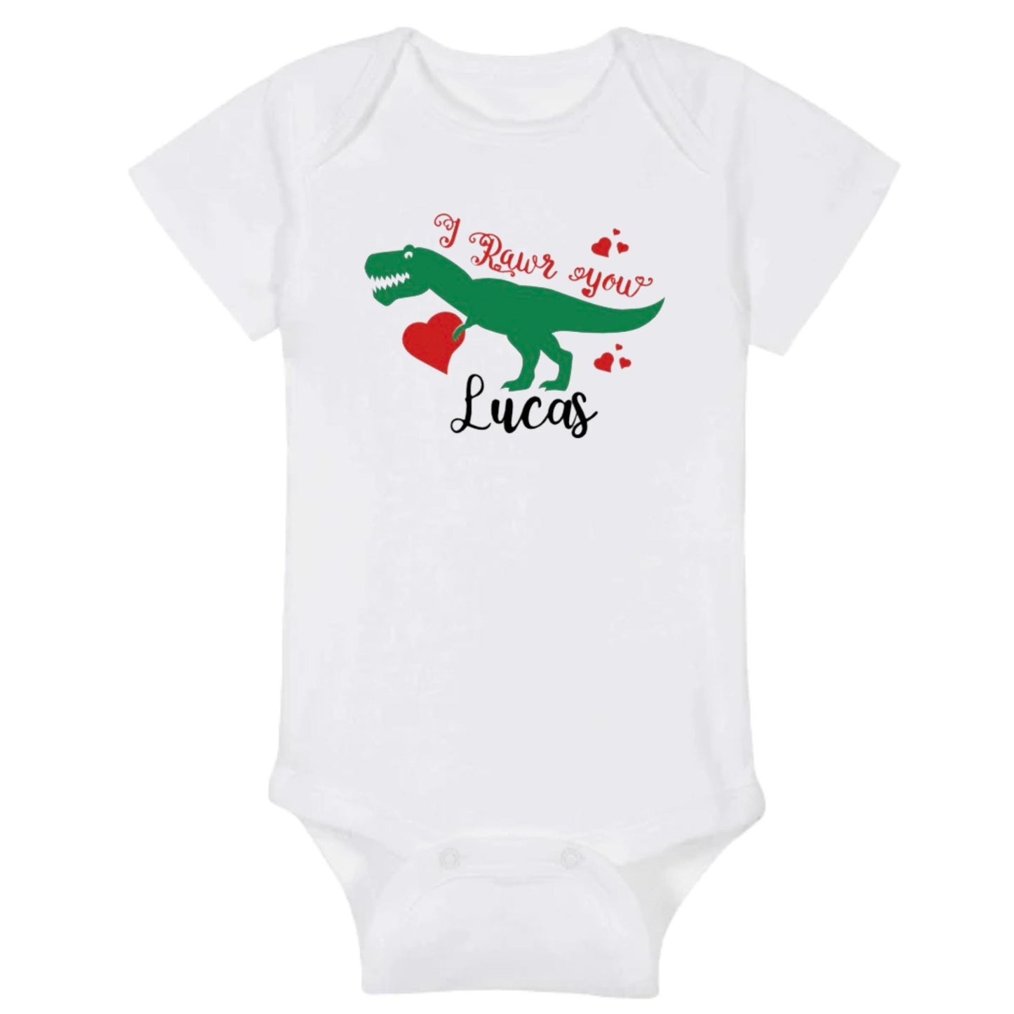Personalized Valentine's Day Dinosaur T-shirt Outfit  Toddler, Youth