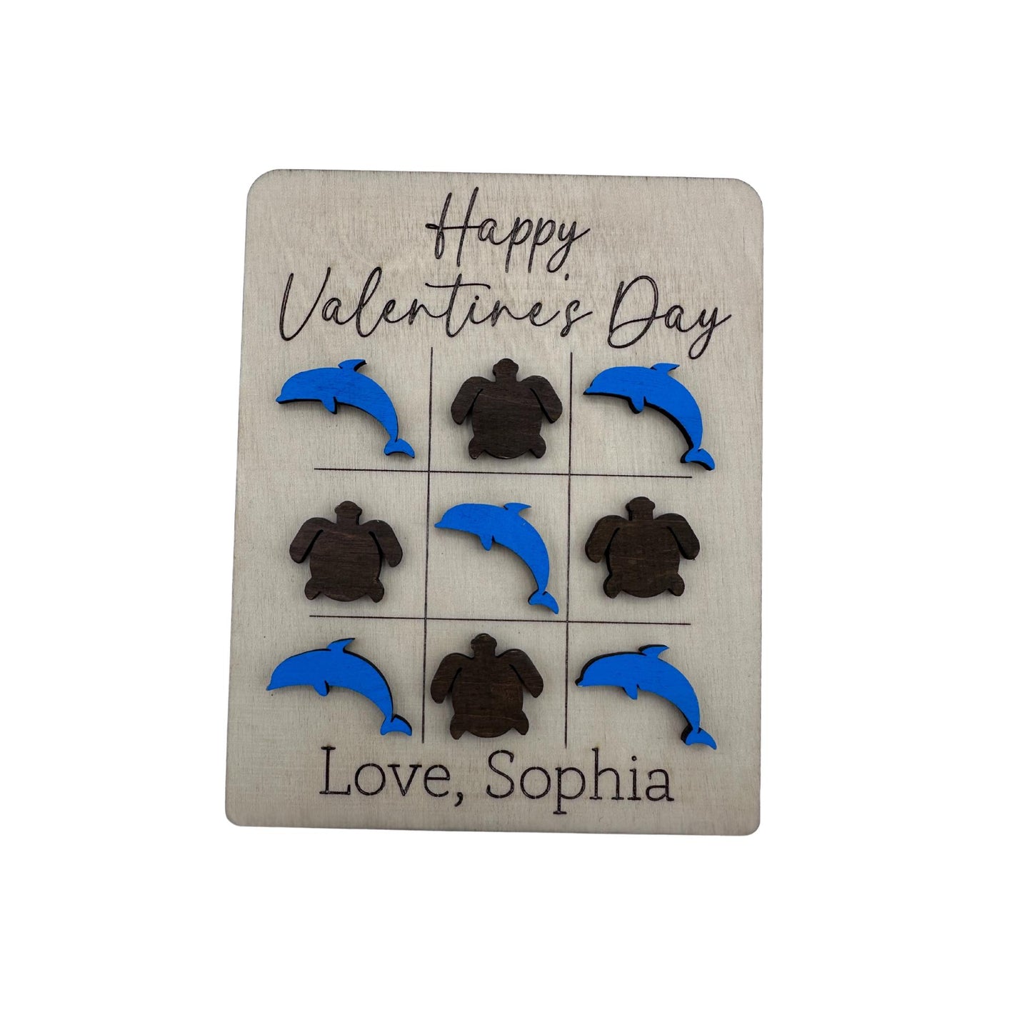 Tic Tac Toe Valentine's Day Cards, Personalized Valentine's Day Gifts, School Valentines, Gifts for Kids (Set of 6)
