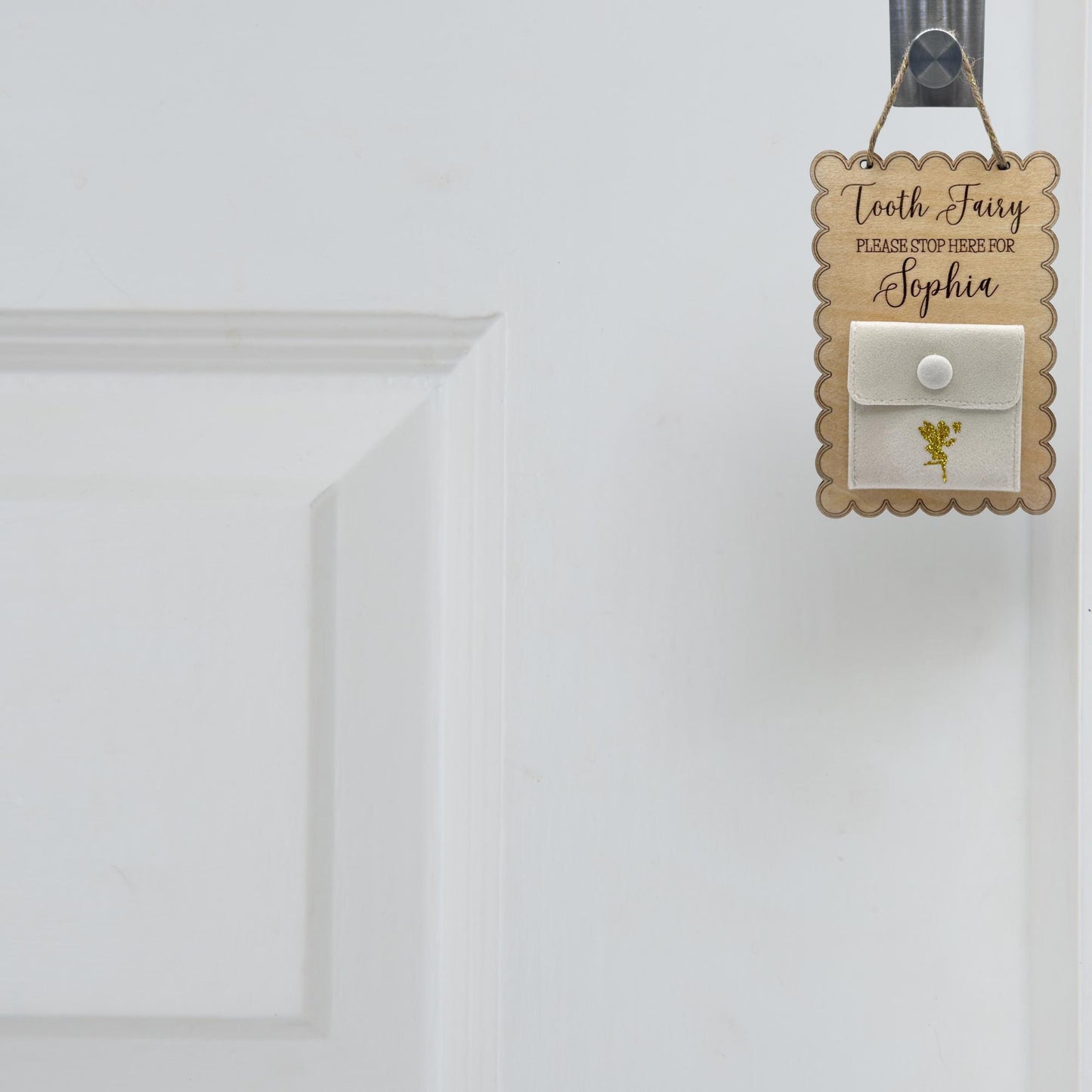 Custom Tooth Fairy Door Hanger, Pillow Pouch for Kids, Personalized My First Tooth Gift