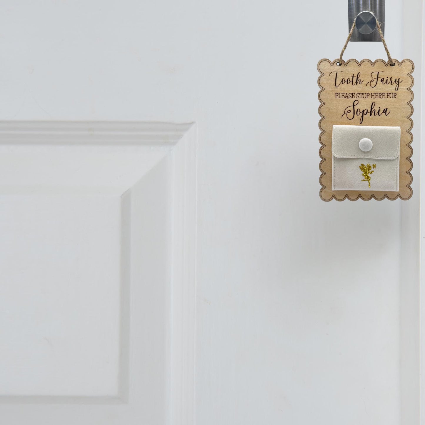 Custom Tooth Fairy Door Hanger, Pillow Pouch for Kids, Personalized My First Tooth Gift