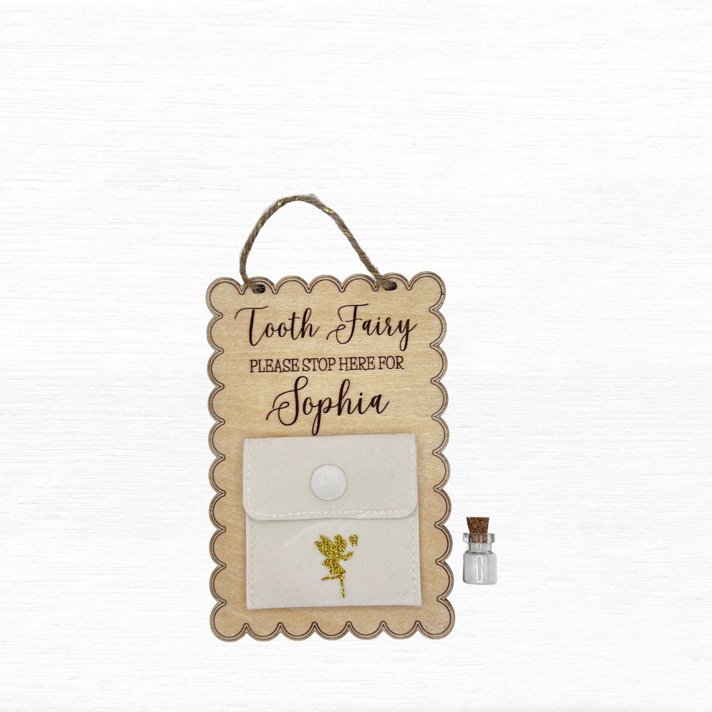 Custom Tooth Fairy Door Hanger, Pillow Pouch for Kids, Personalized My First Tooth Gift
