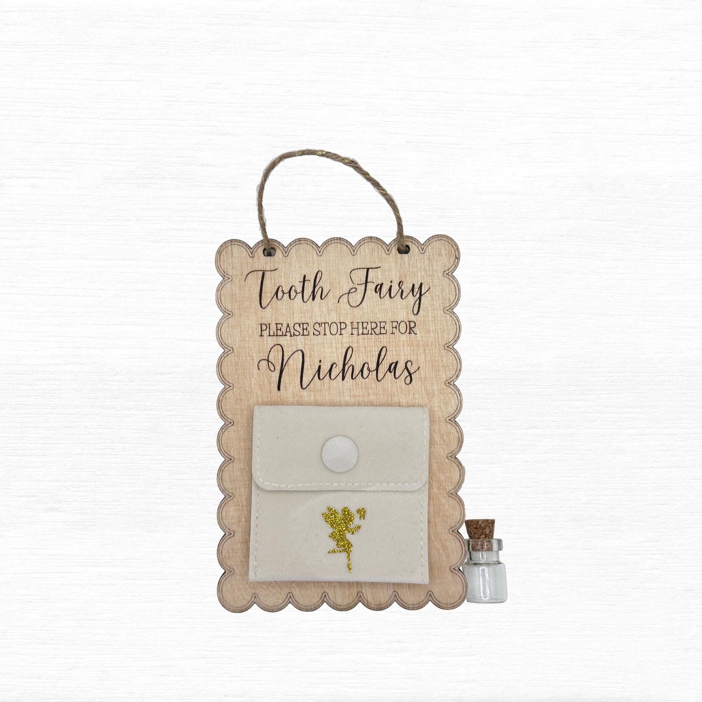 Custom Tooth Fairy Door Hanger, Pillow Pouch for Kids, Personalized My First Tooth Gift
