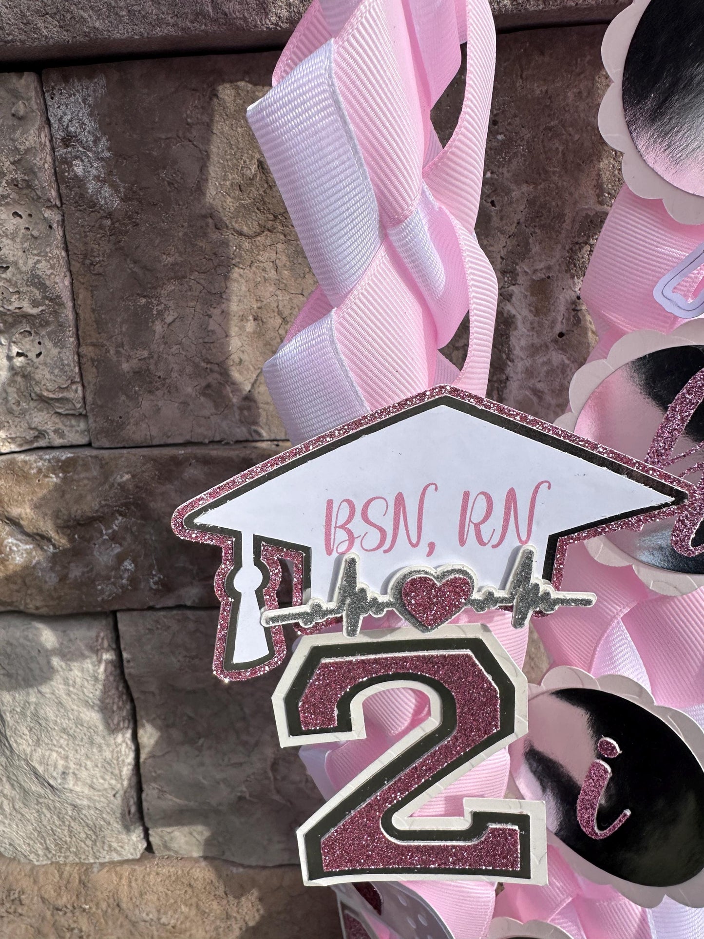 Graduation Lei RN BSN Nurse, Lei Promotion Graduation Ribbon, Lei 2025 Senior graduation Nurse, Gift Lei Senior Night, Lei Braided Ribbon