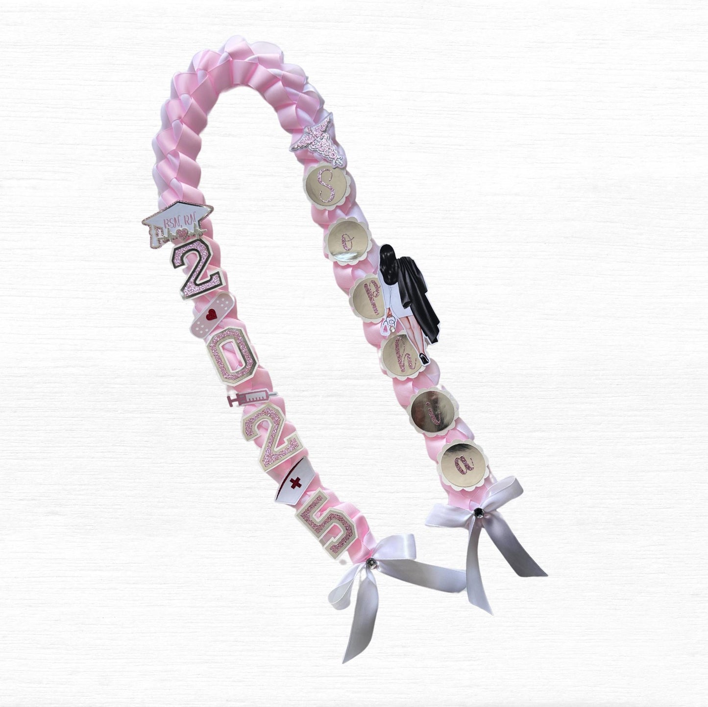 Graduation Lei RN BSN Nurse, Lei Promotion Graduation Ribbon, Lei 2025 Senior graduation Nurse, Gift Lei Senior Night, Lei Braided Ribbon