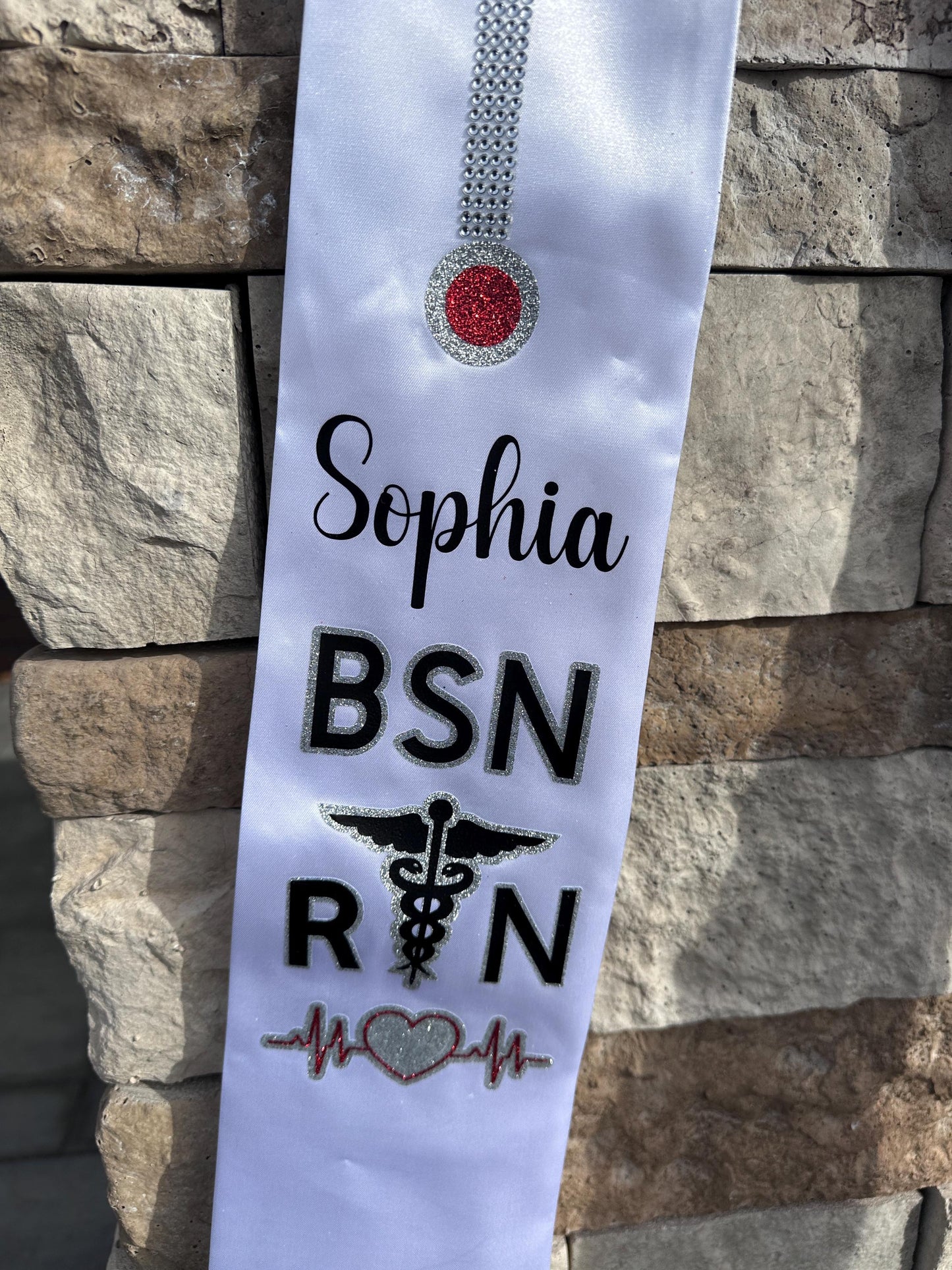 Custom Graduation Stoles for Nursing, RN, Vet, Doctor, Nurse, Stethoscope