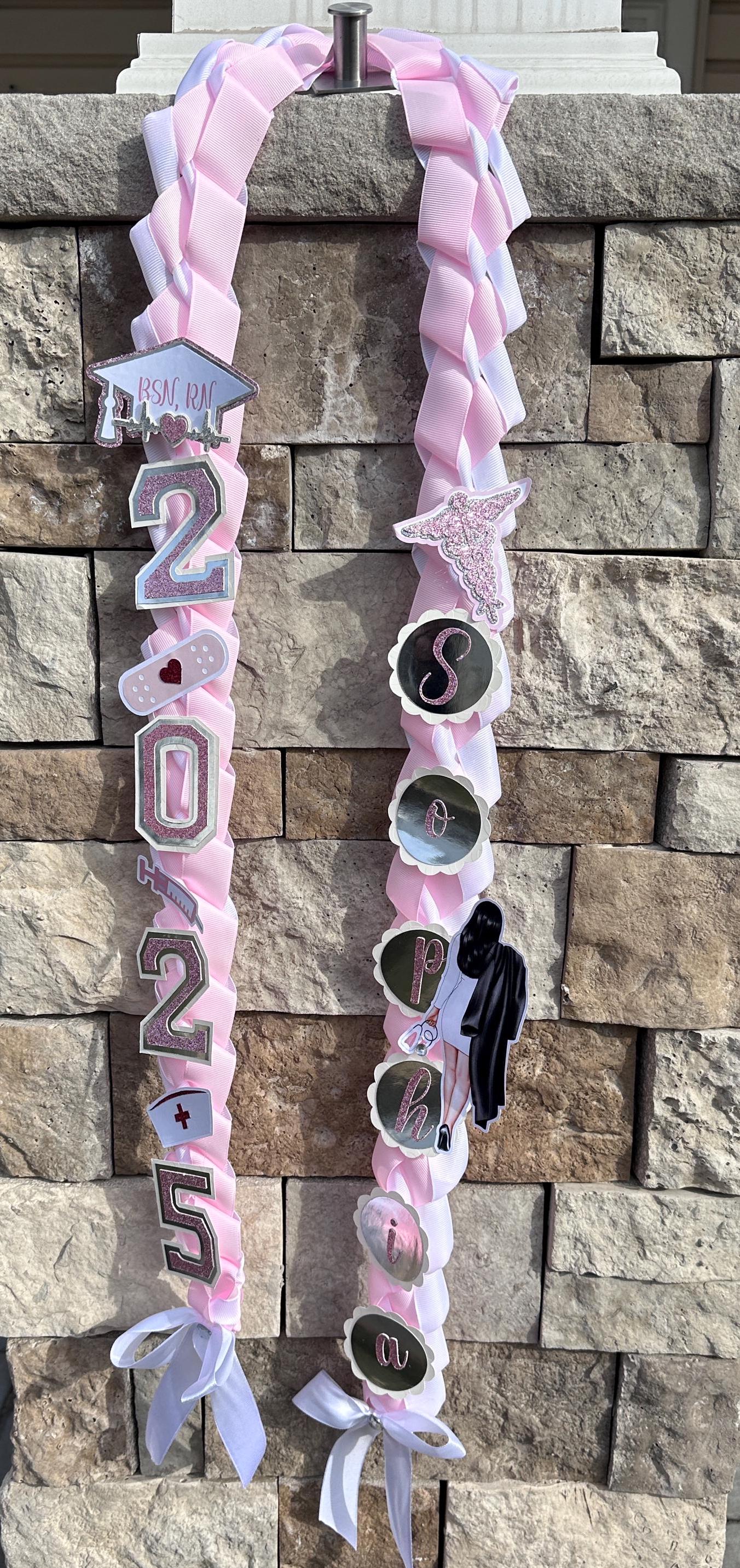 Graduation Lei RN BSN Nurse, Lei Promotion Graduation Ribbon, Lei 2025 Senior graduation Nurse, Gift Lei Senior Night, Lei Braided Ribbon