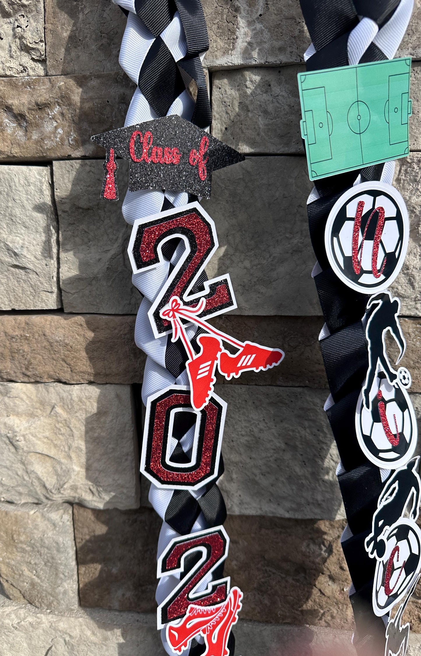 Graduation Lei Soccer, Lei Sports Promotion Graduation Ribbon, Lei 2025 Senior graduation, Gift Lei Senior Night, Gift Lei Braided Ribbon