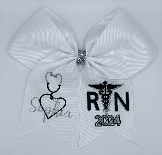Personalized RN Graduation Cap Bow
