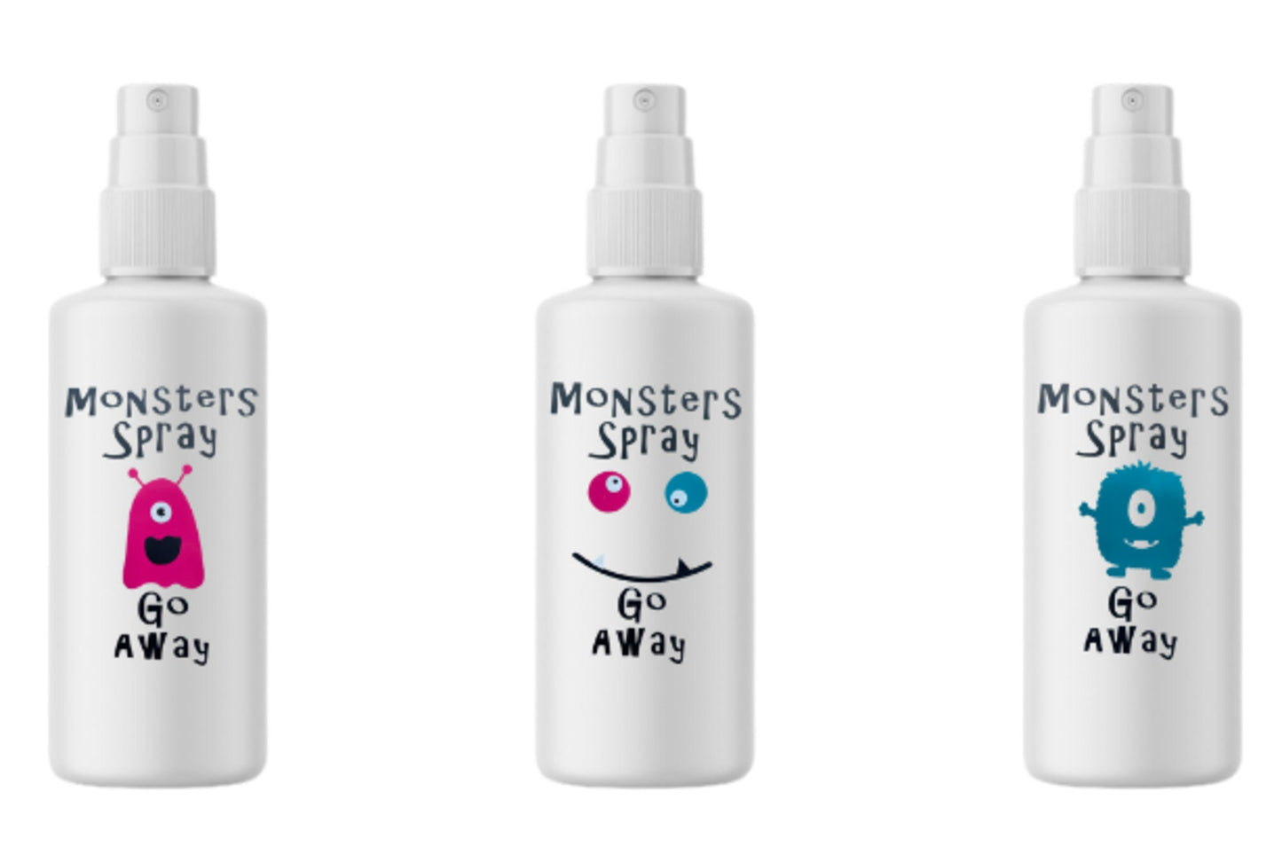 Monster Spray Go Away Decal, Monster Spray Stay Away Label, Set of (3)