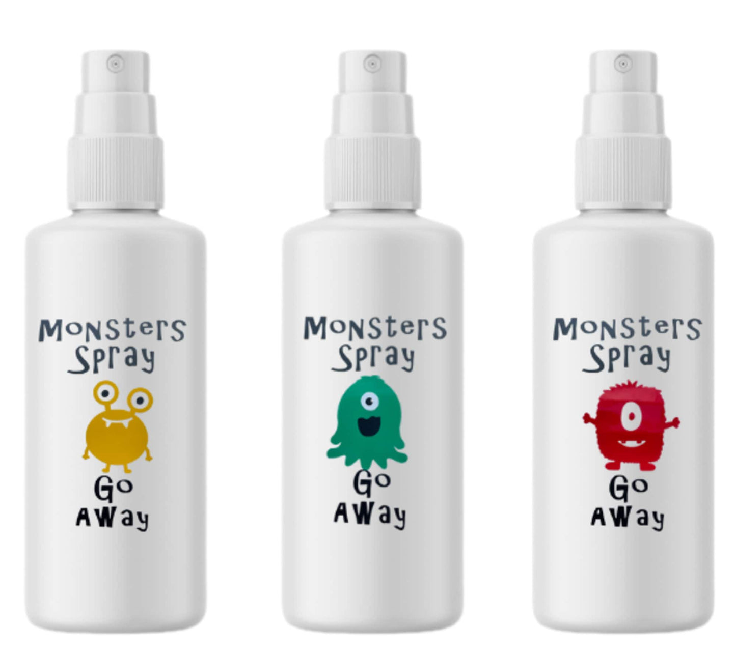 Monster Spray Go Away Decal, Monster Spray Stay Away Label, Set of (3)