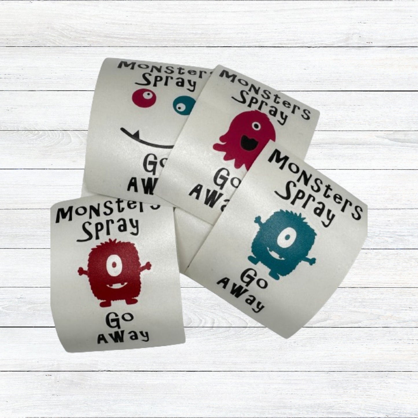 Monster Spray Go Away Decal, Monster Spray Stay Away Label, Set of (3)